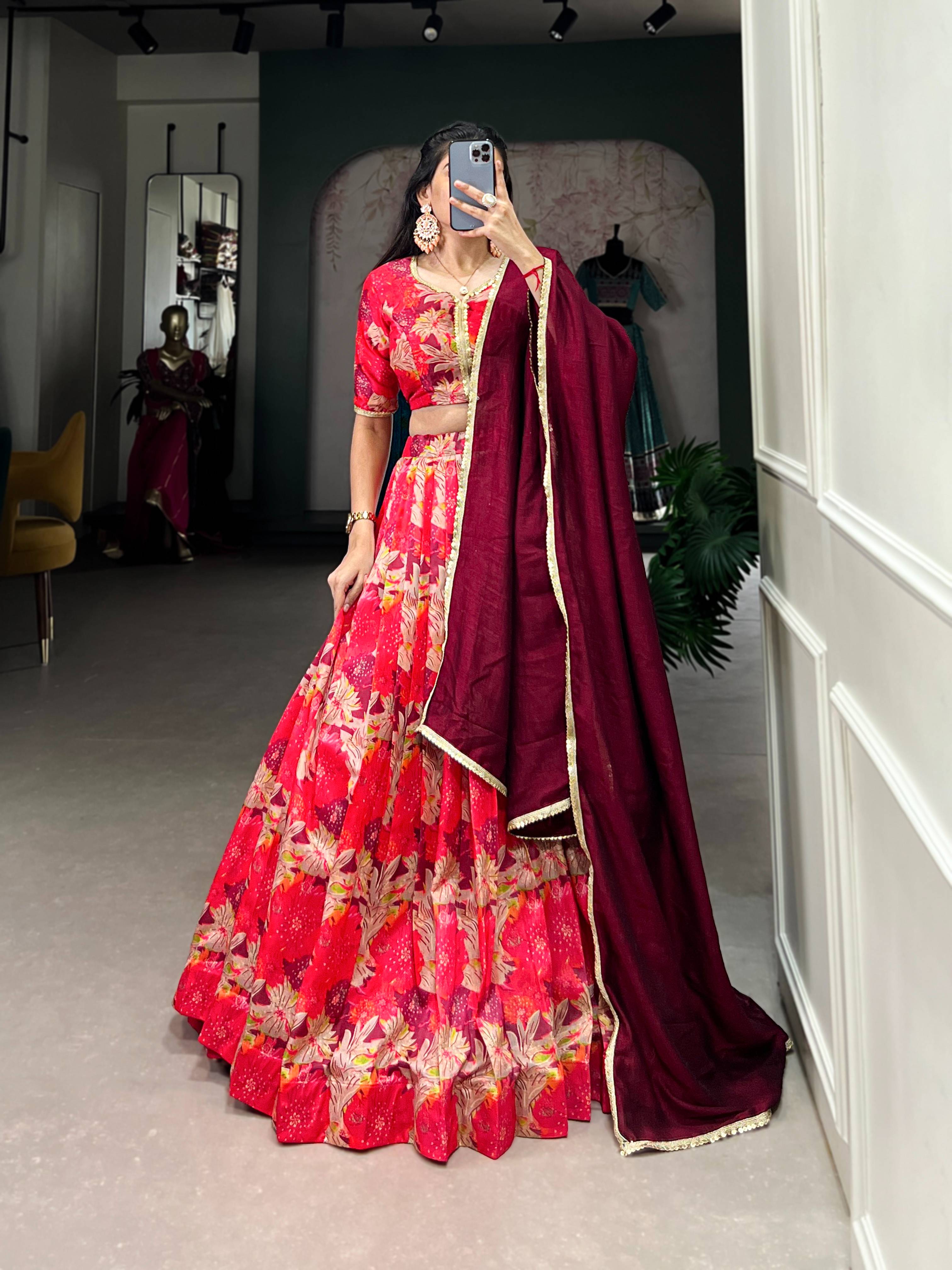 Regal Tussar Silk Printed Lehenga Choli