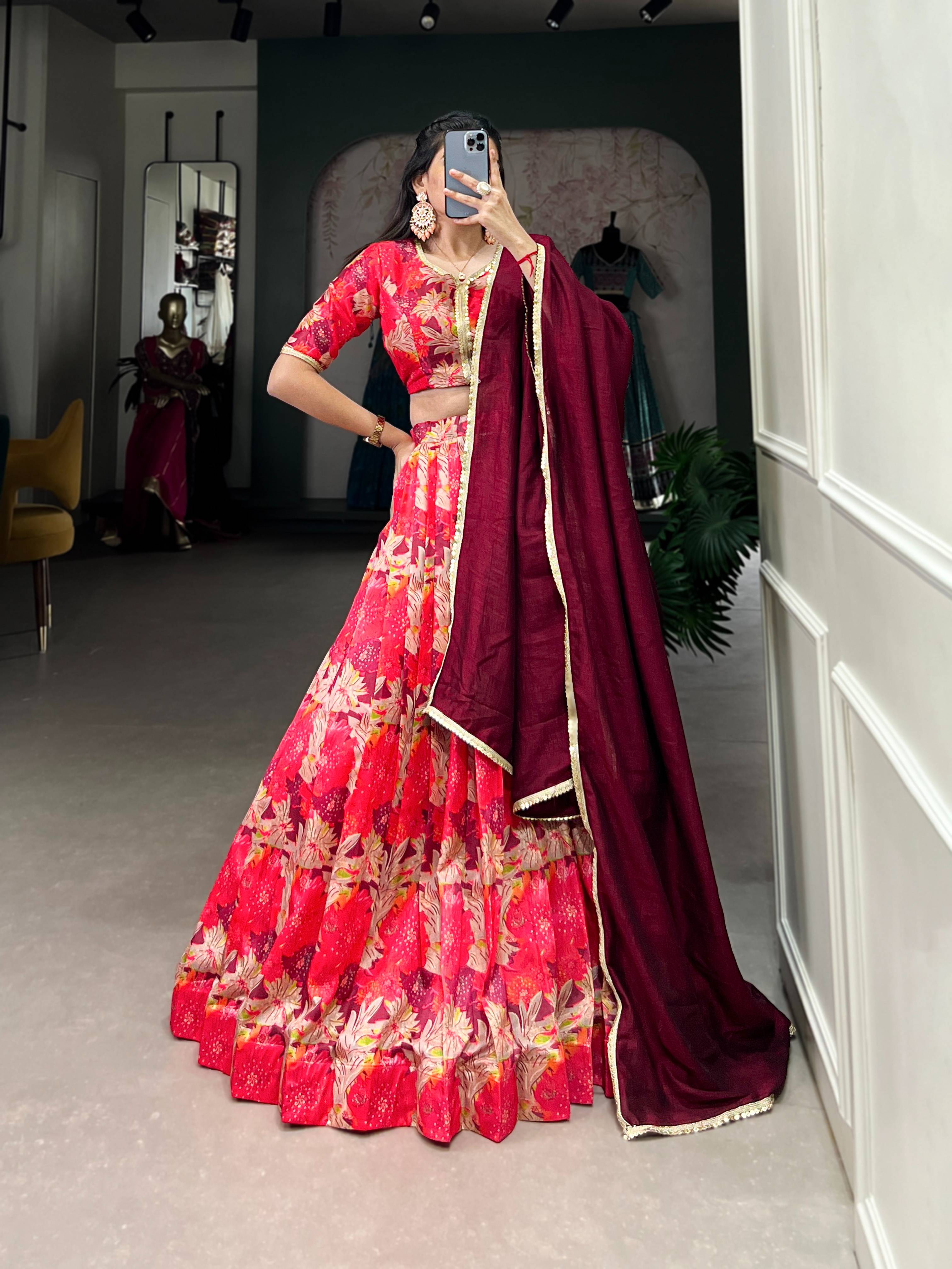 Regal Tussar Silk Printed Lehenga Choli