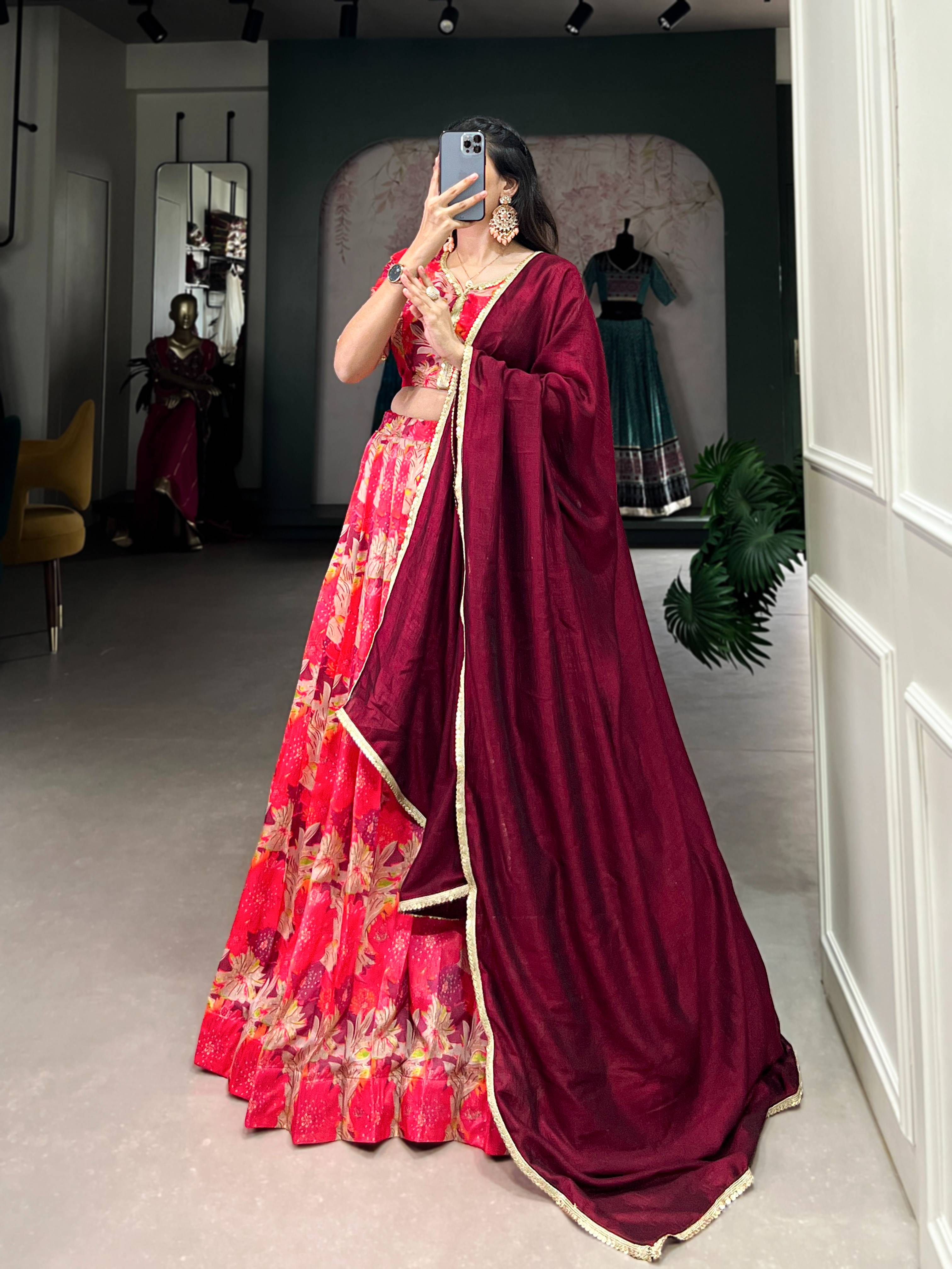 Regal Tussar Silk Printed Lehenga Choli