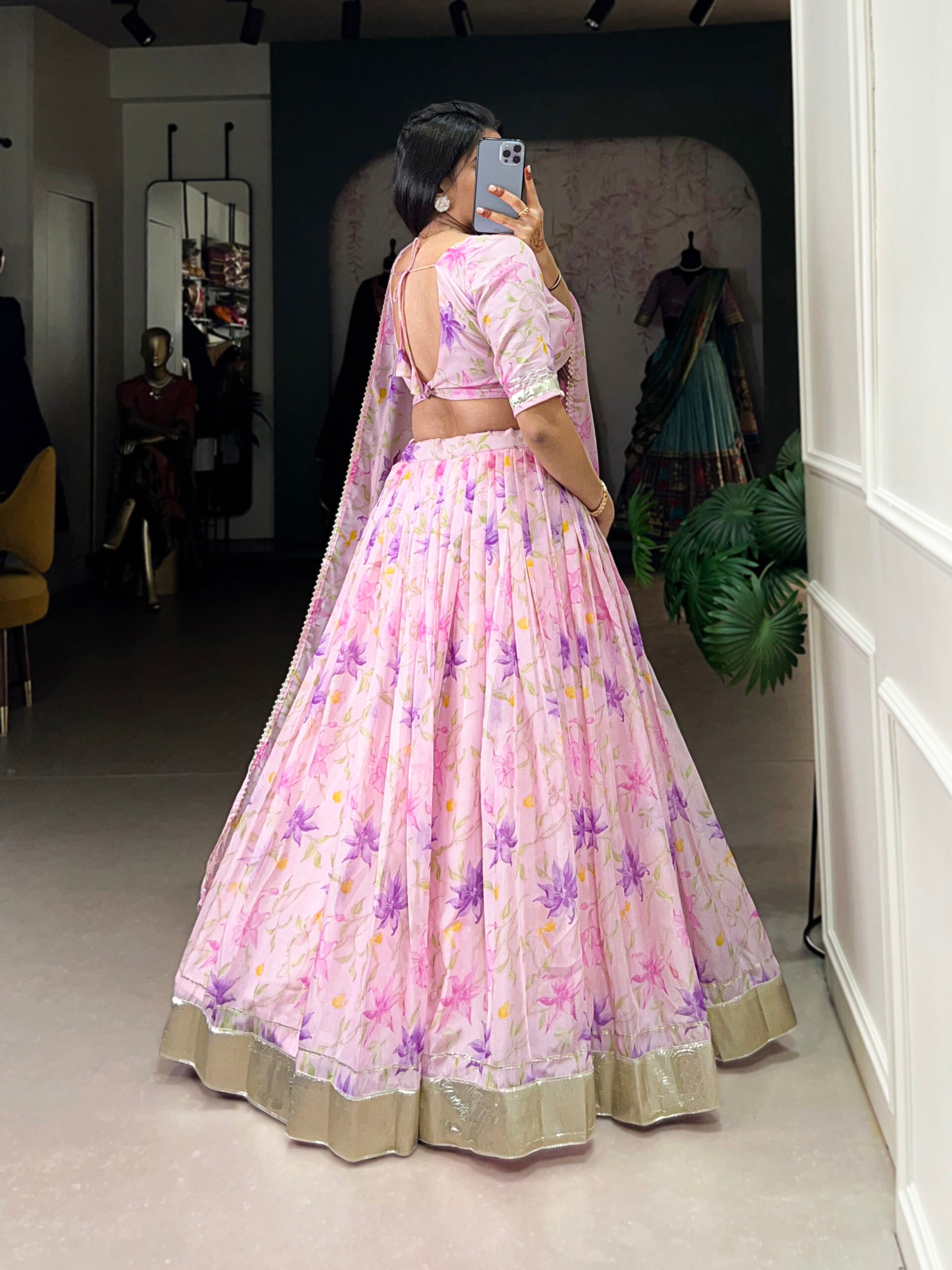 Tabby Silk Floral Lehenga