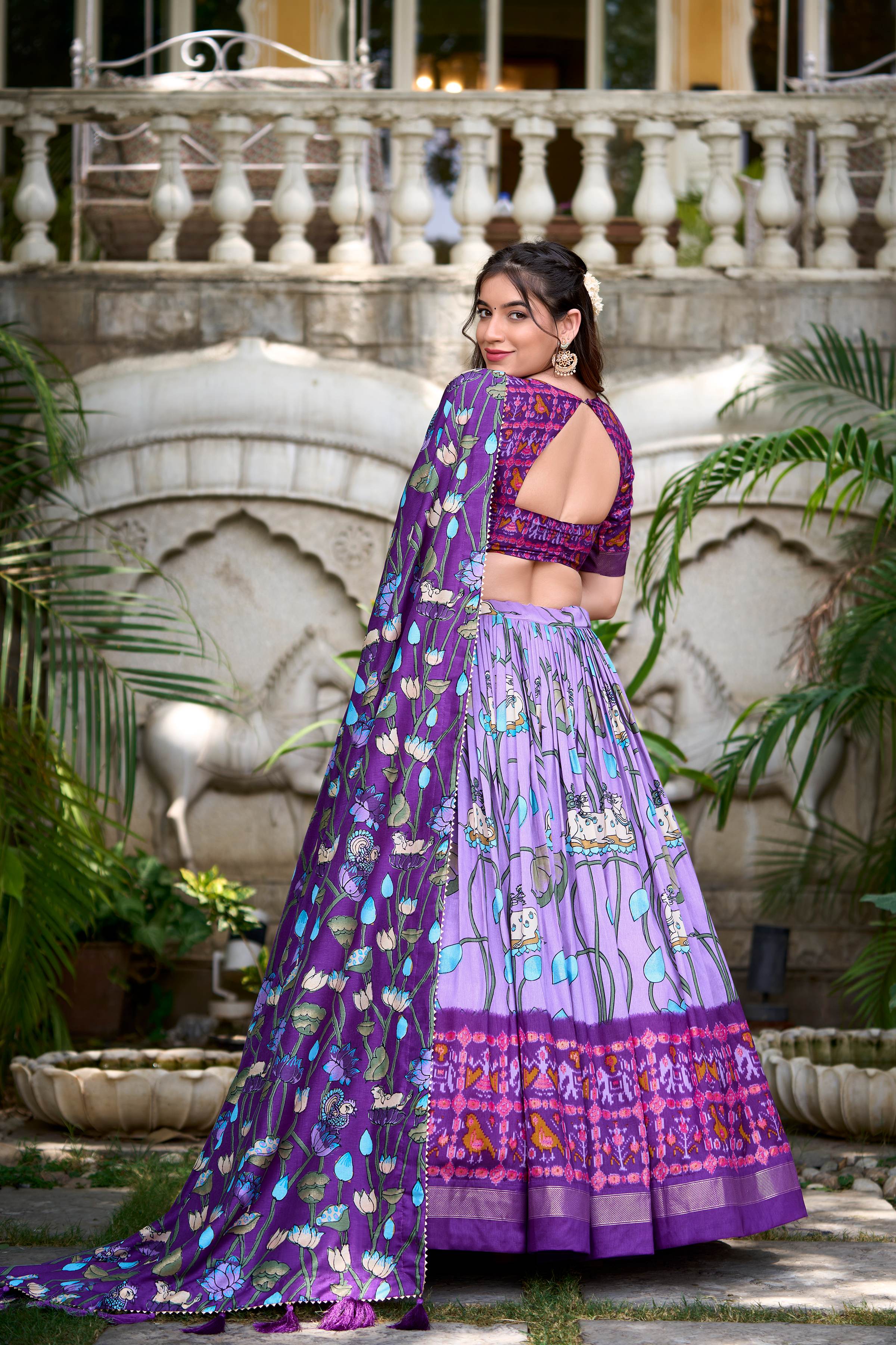 Pichwai Patola Tussar Silk Lehenga Choli