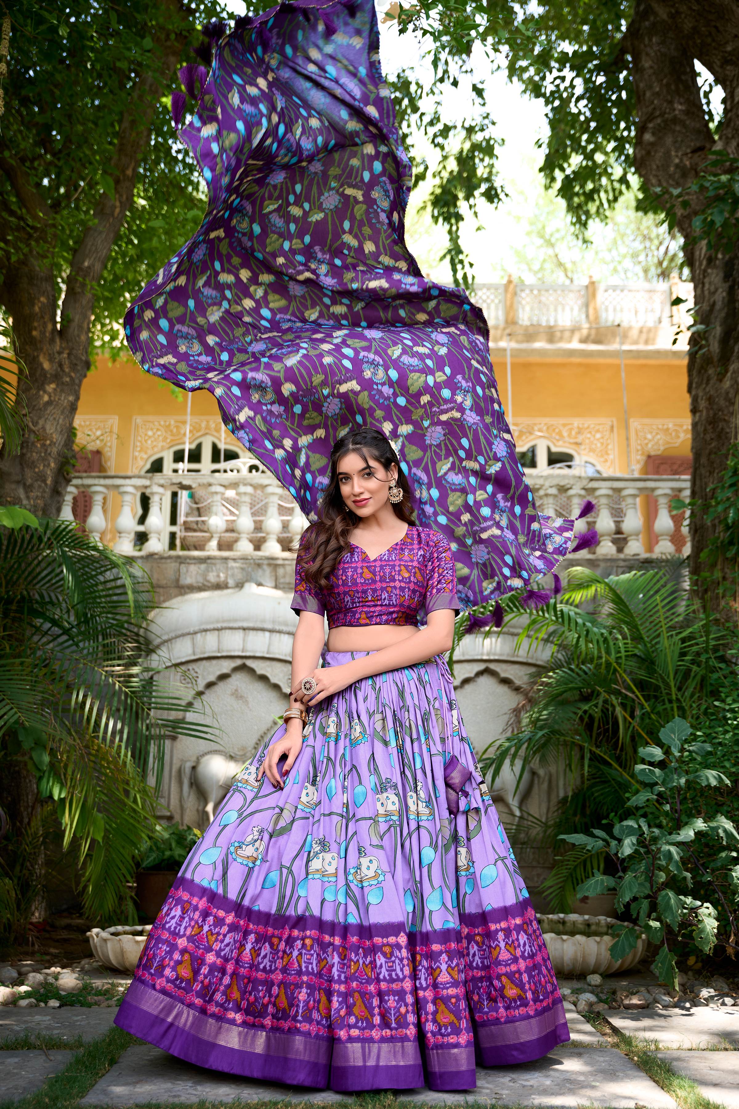 Pichwai Patola Tussar Silk Lehenga Choli