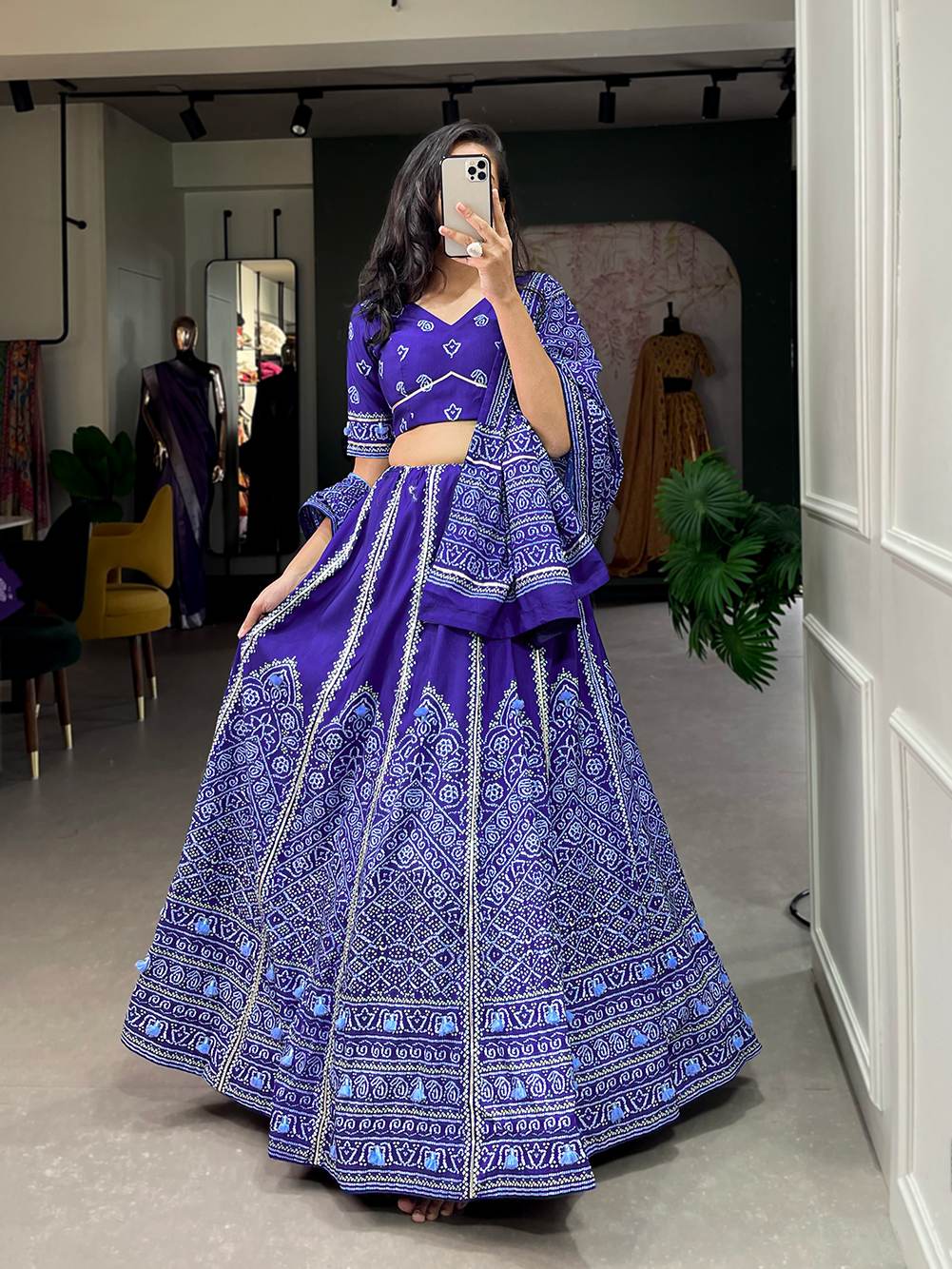 Bandhani Vaishali Silk Lehenga Choli