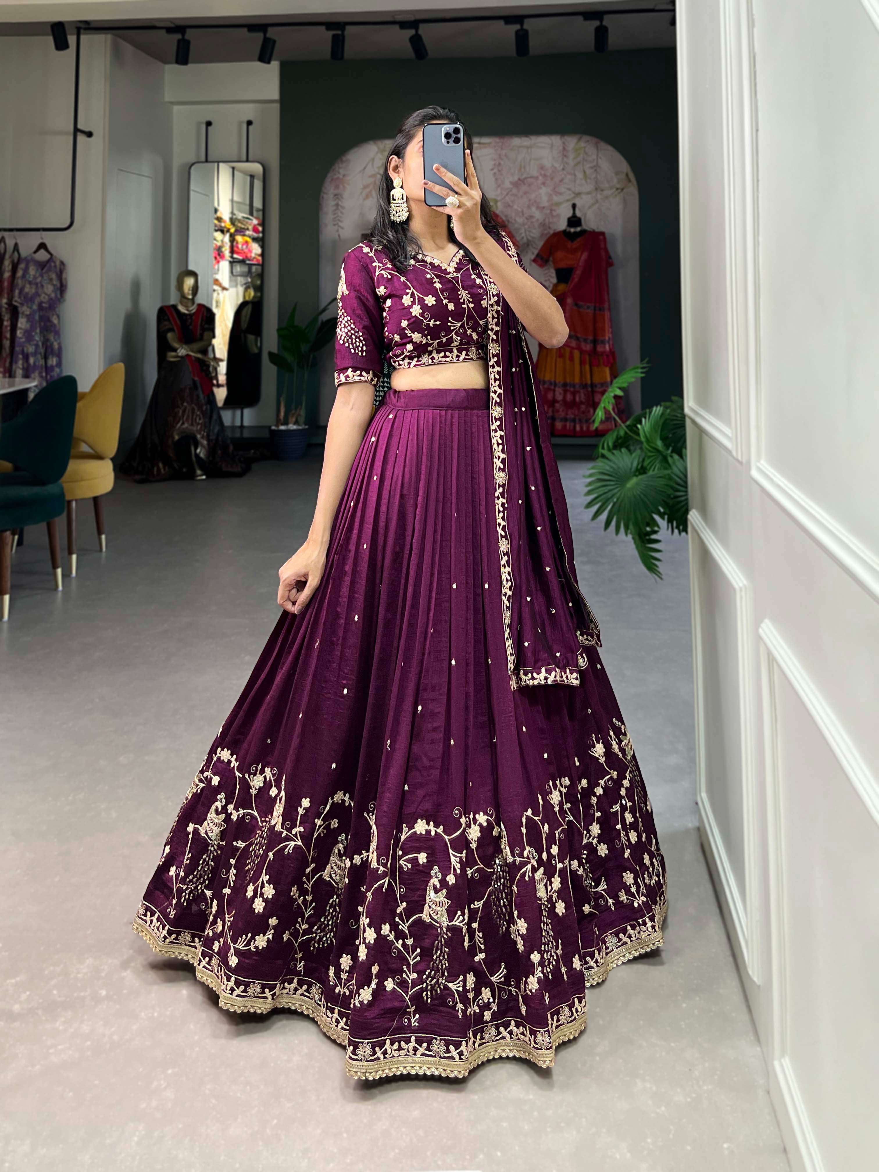 Vichitra Silk Lehenga Choli