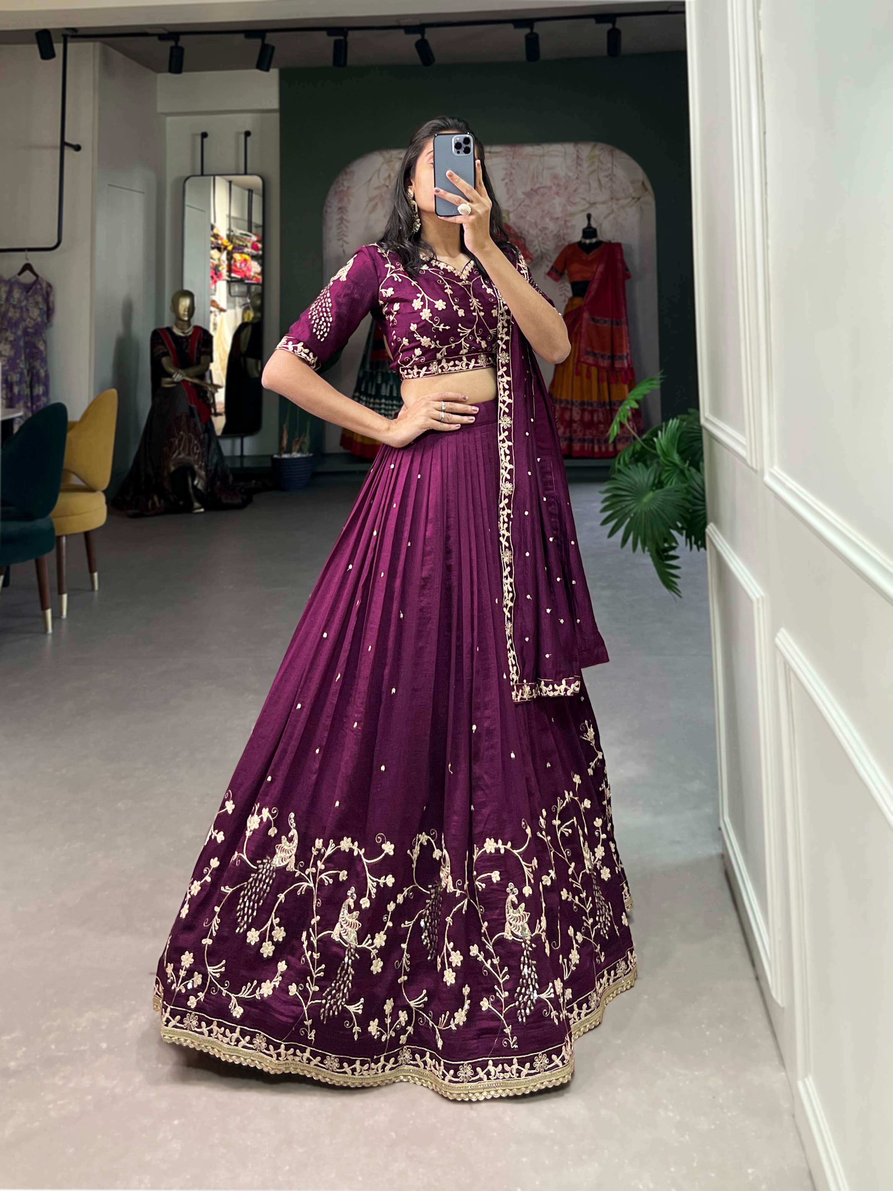 Vichitra Silk Lehenga Choli