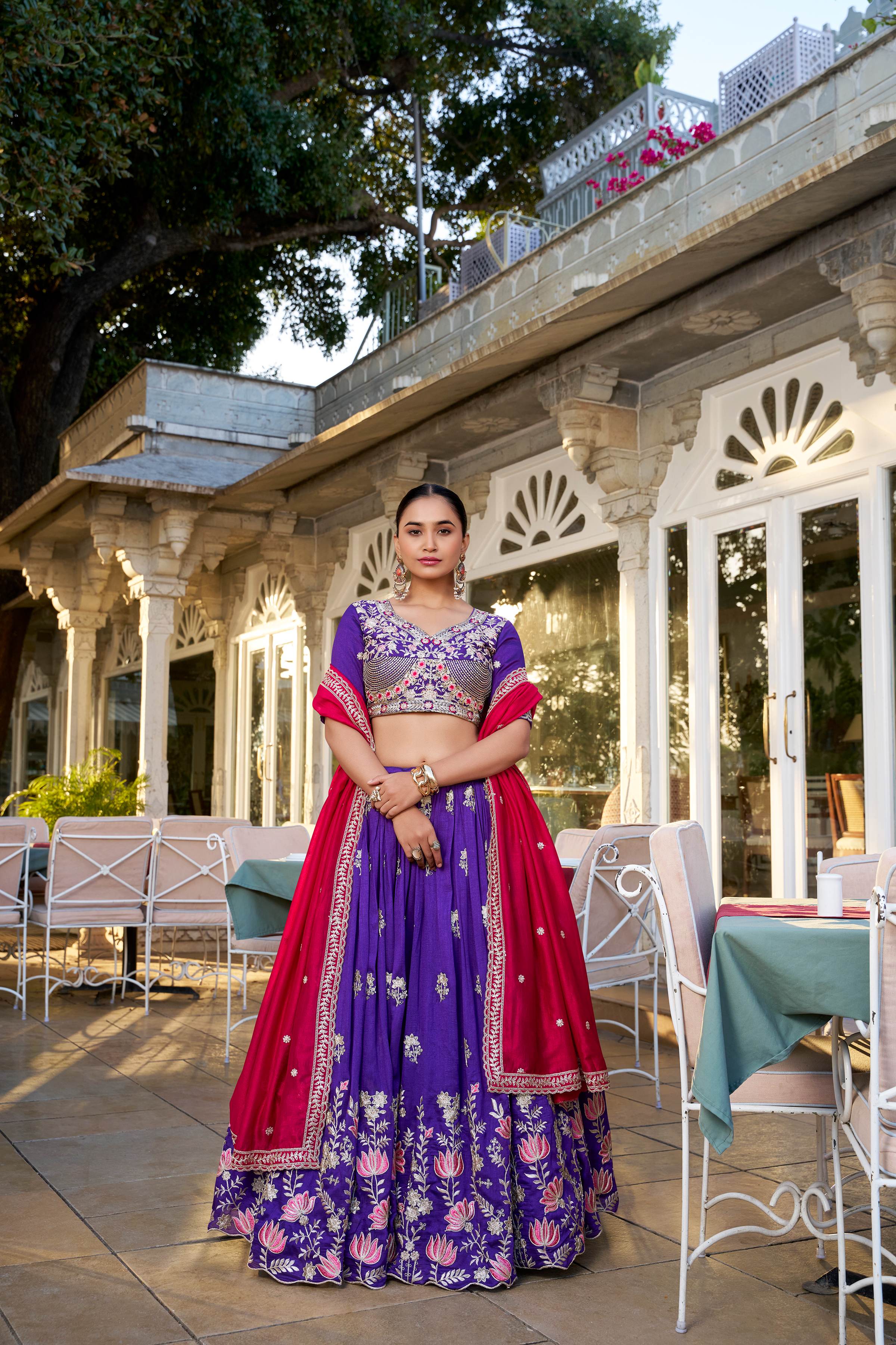 Keshvi Vichitra Silk Sequins Lehenga