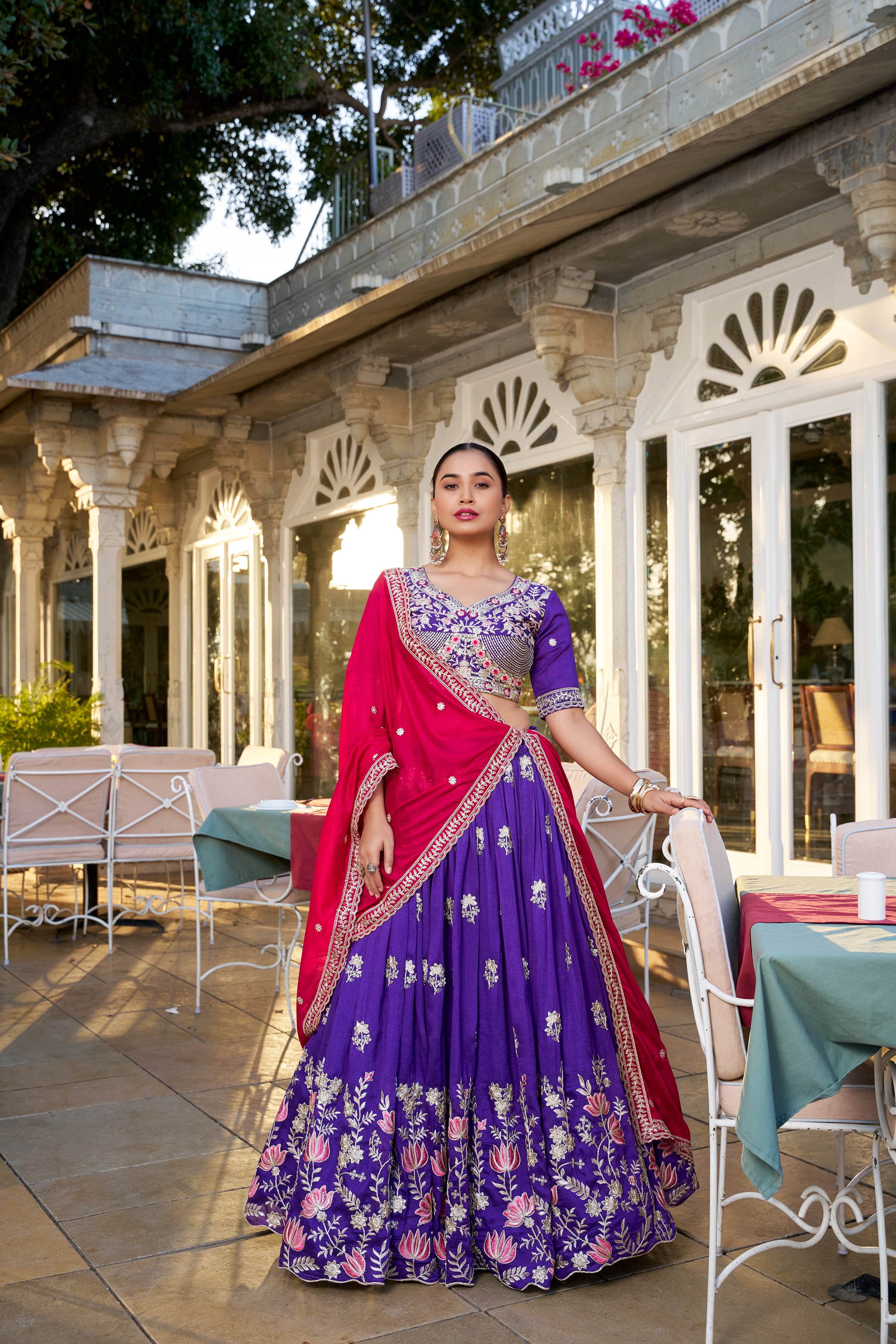 Keshvi Vichitra Silk Sequins Lehenga