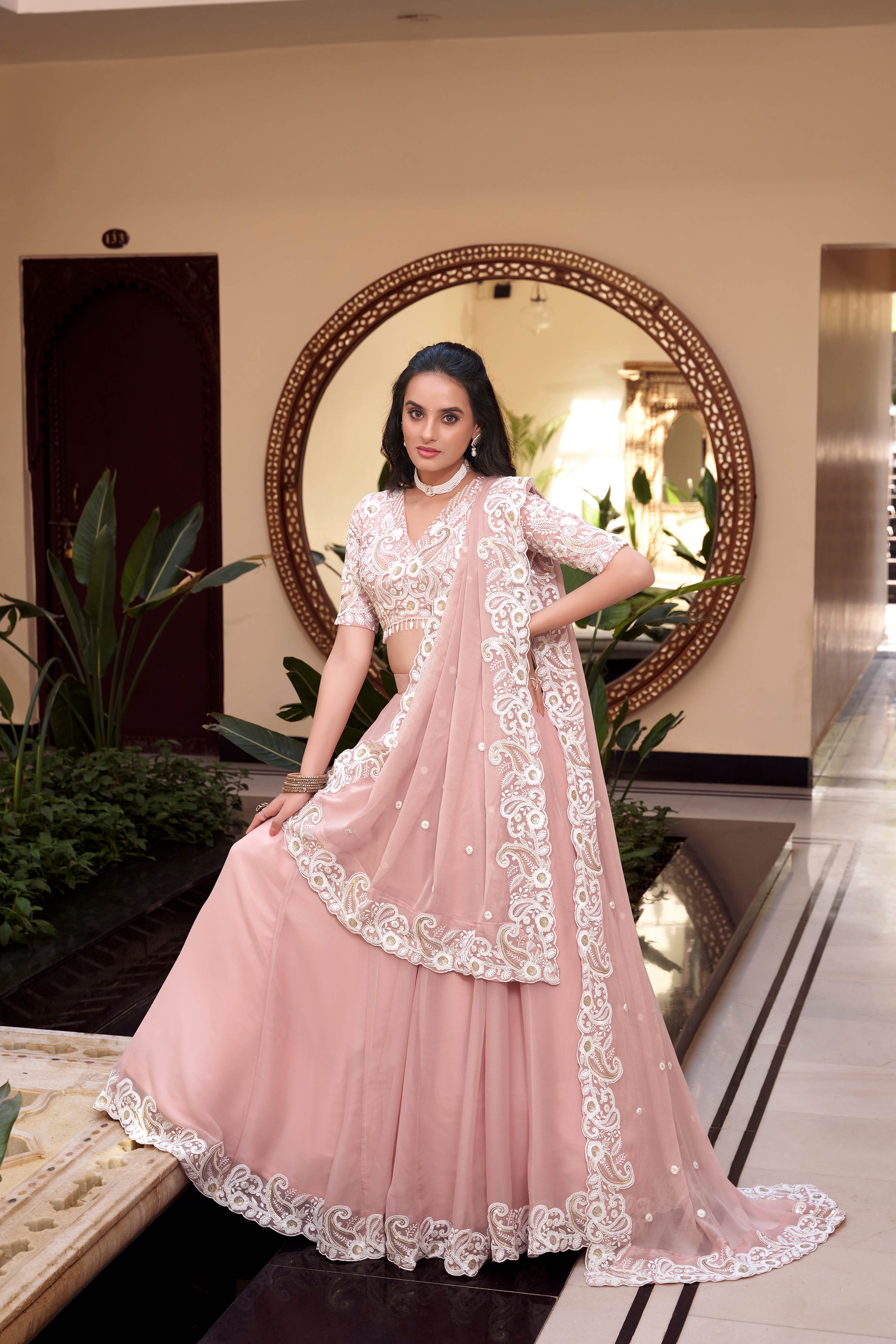 Premium Weone Silk Pearl Embroidery Lehenga