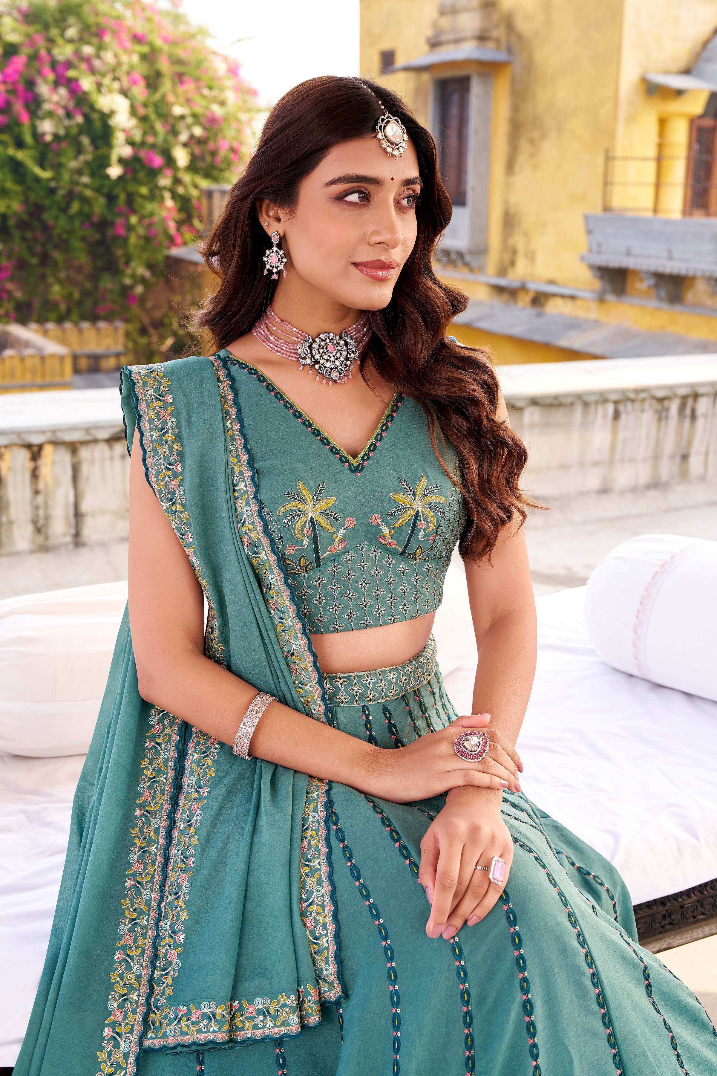 Samairaa Chocolate Crush Sequins & Thread Work Lehenga Choli