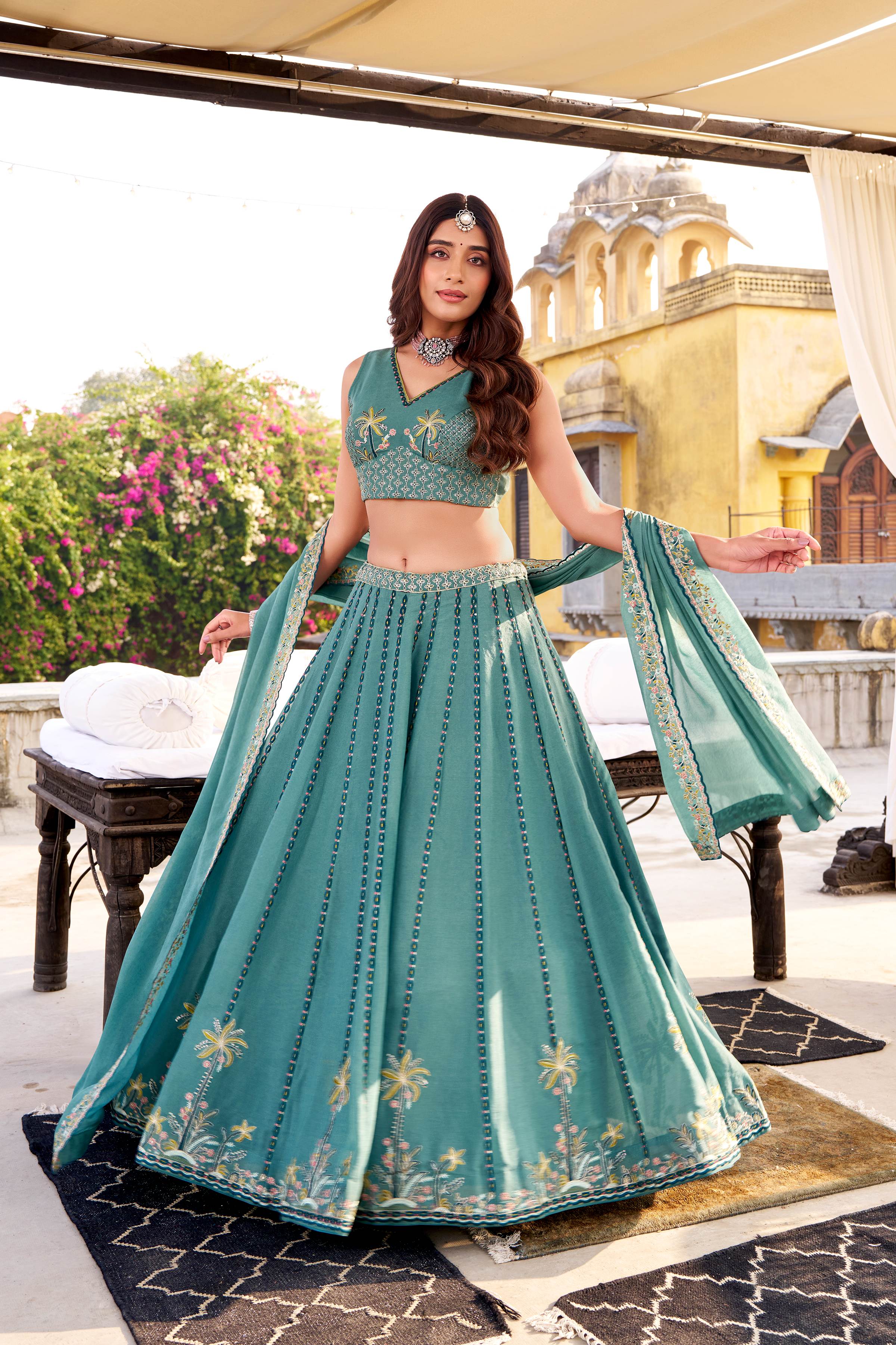 Samairaa Chocolate Crush Sequins & Thread Work Lehenga Choli