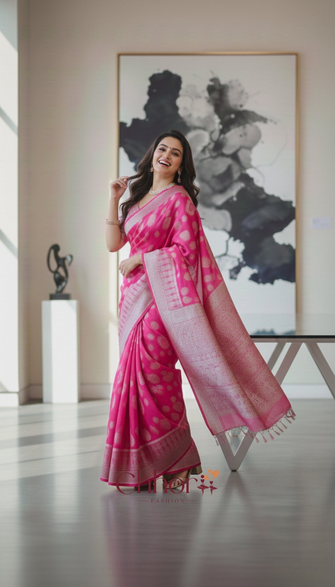 The Doli Fancy Saree: Sweet Pink for Party Celebrations