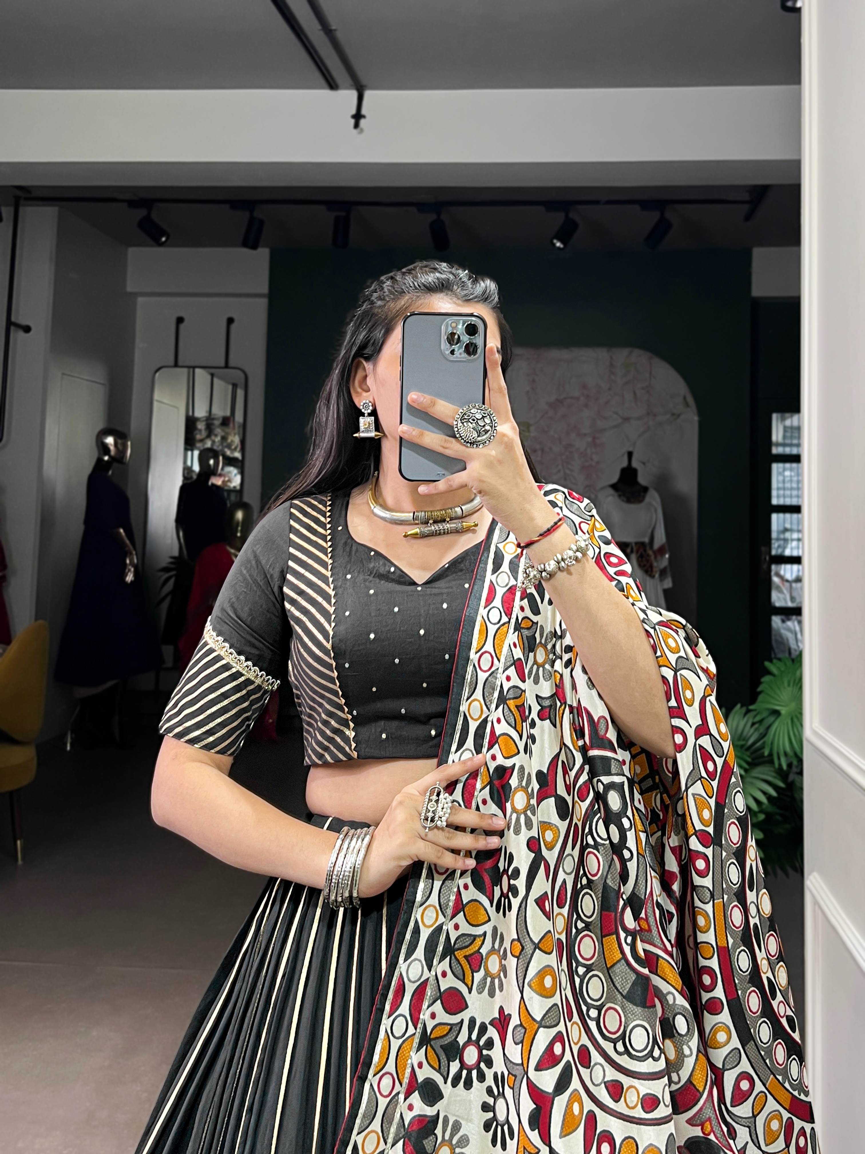 Navratri Pure Chanderi & Tasar Silk Lehenga Choli