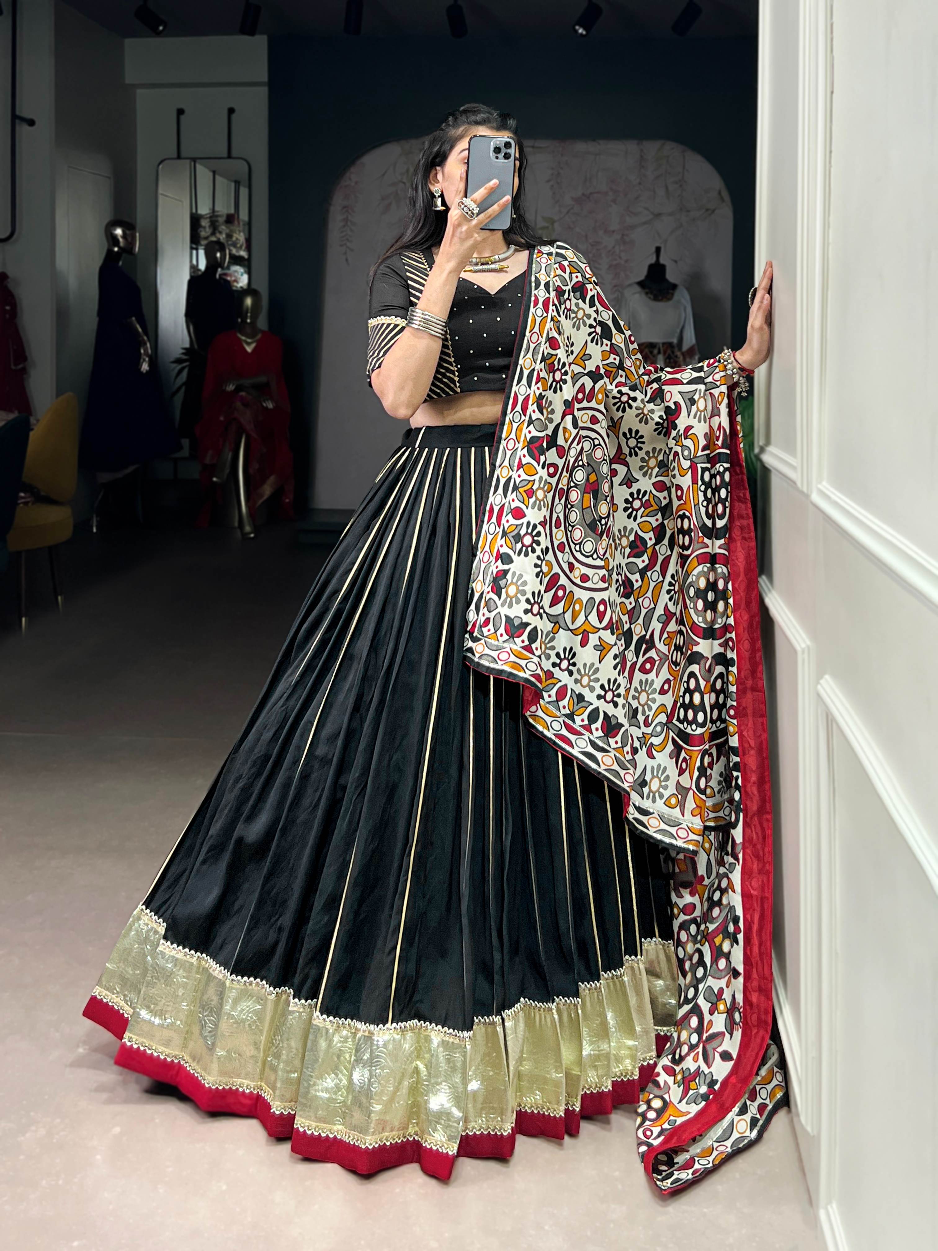 Navratri Pure Chanderi & Tasar Silk Lehenga Choli