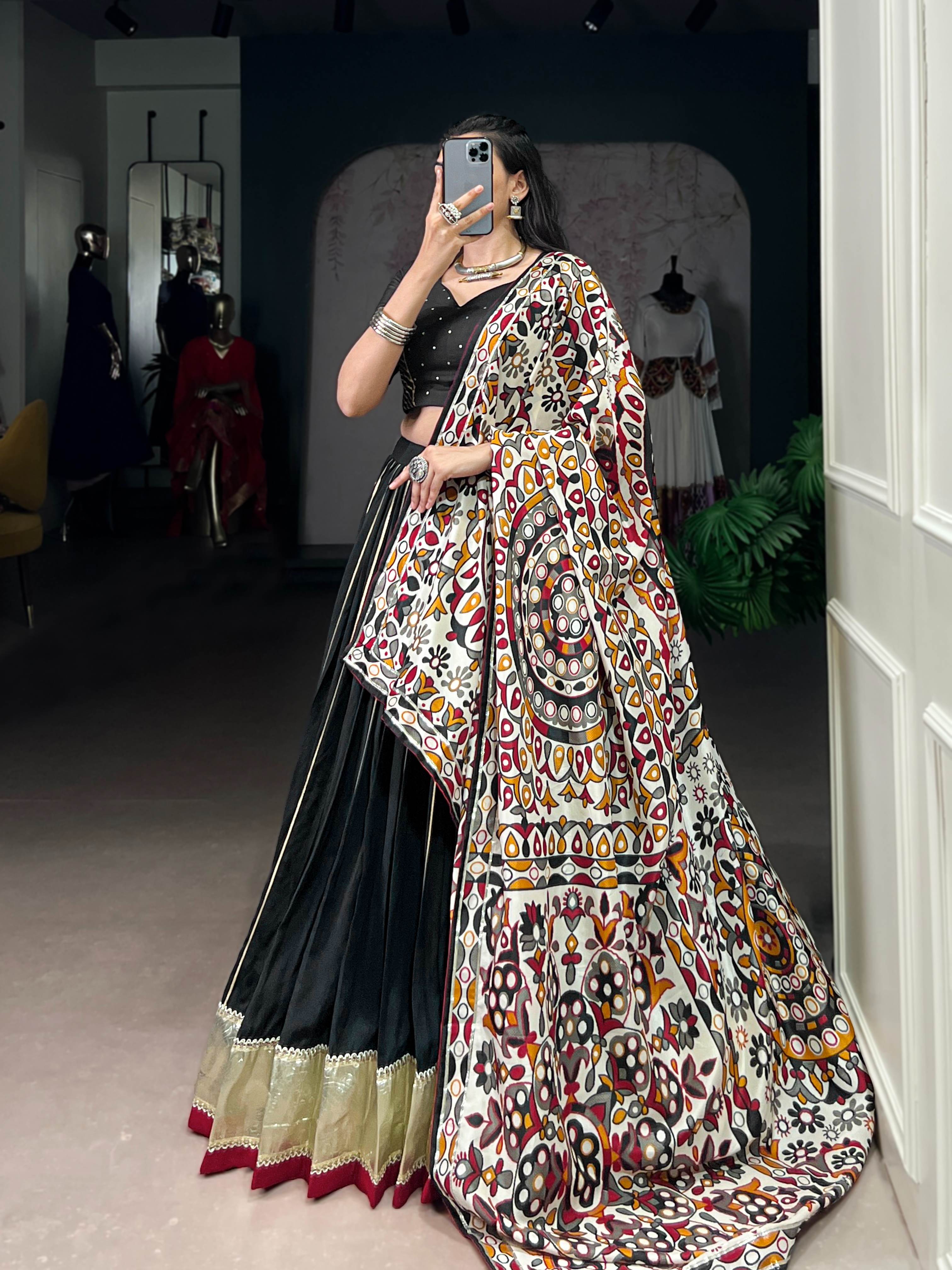 Navratri Pure Chanderi & Tasar Silk Lehenga Choli