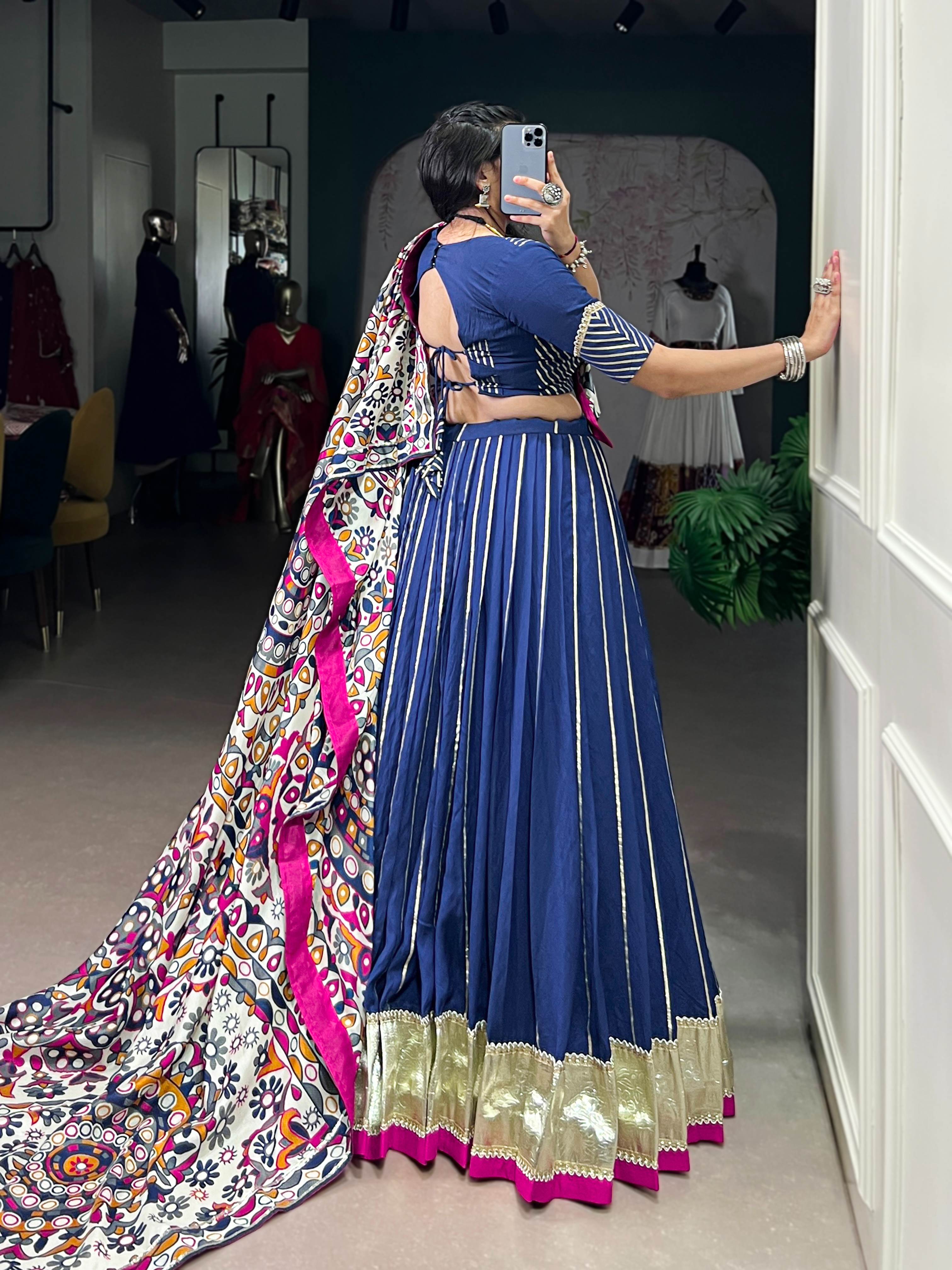 Navratri Pure Chanderi & Tasar Silk Lehenga Choli
