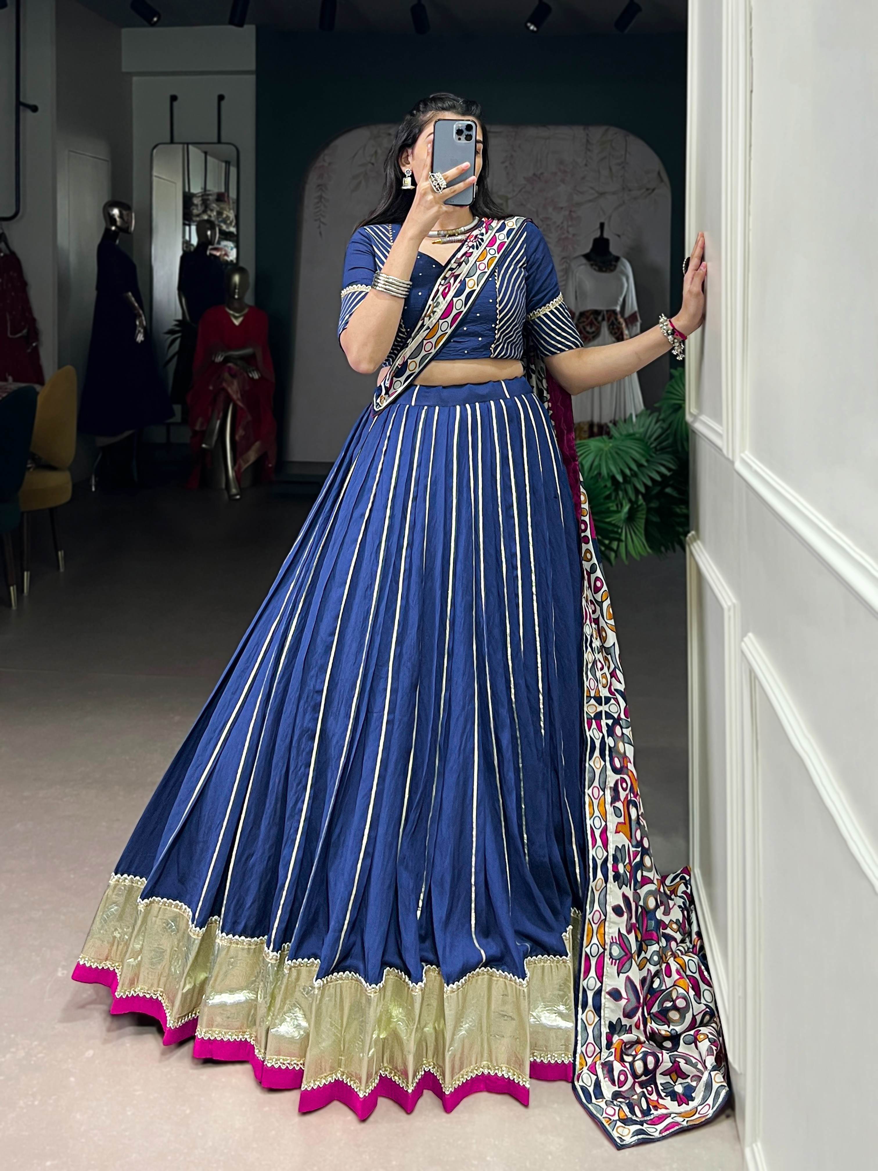 Navratri Pure Chanderi & Tasar Silk Lehenga Choli