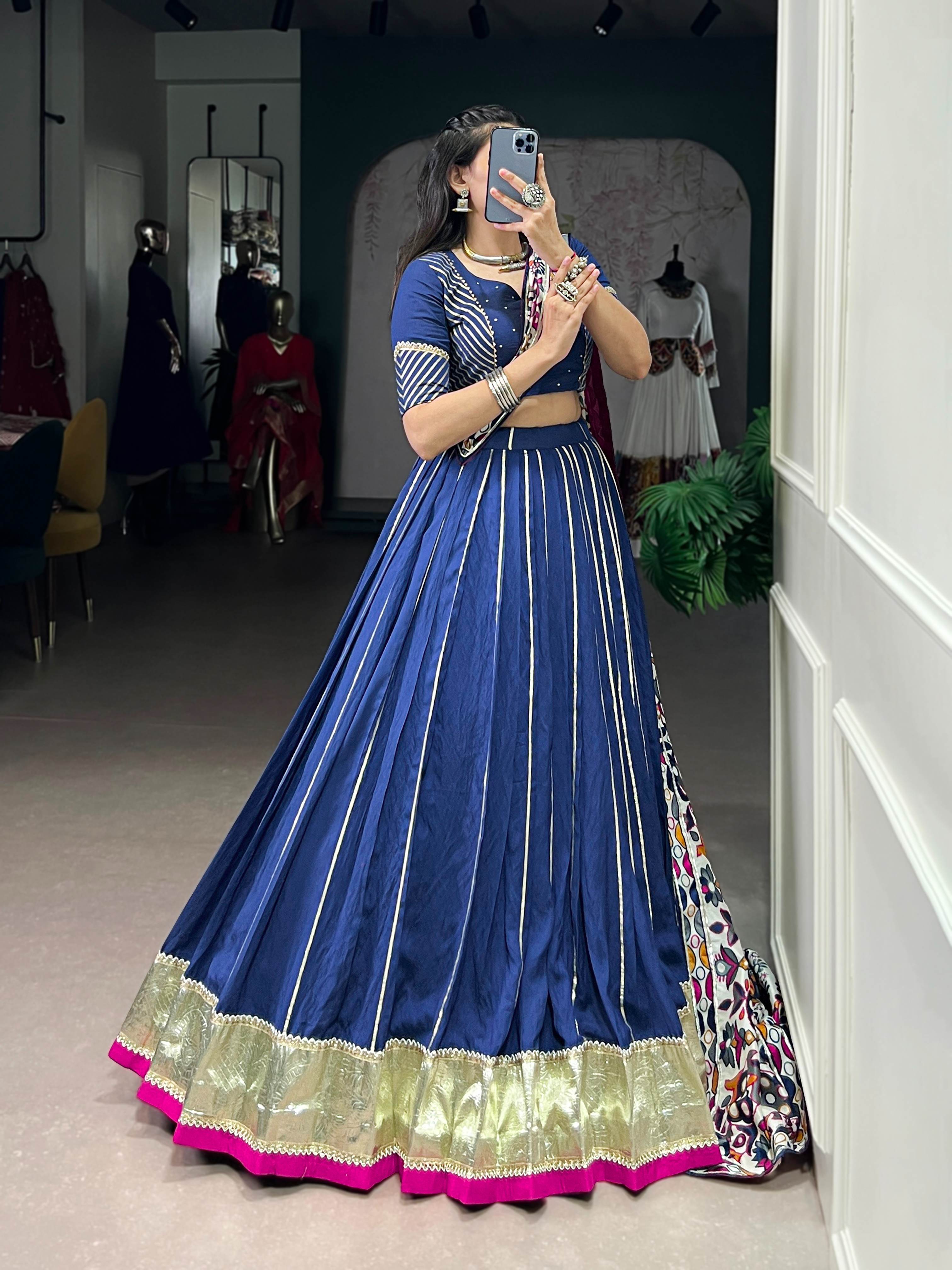 Navratri Pure Chanderi & Tasar Silk Lehenga Choli