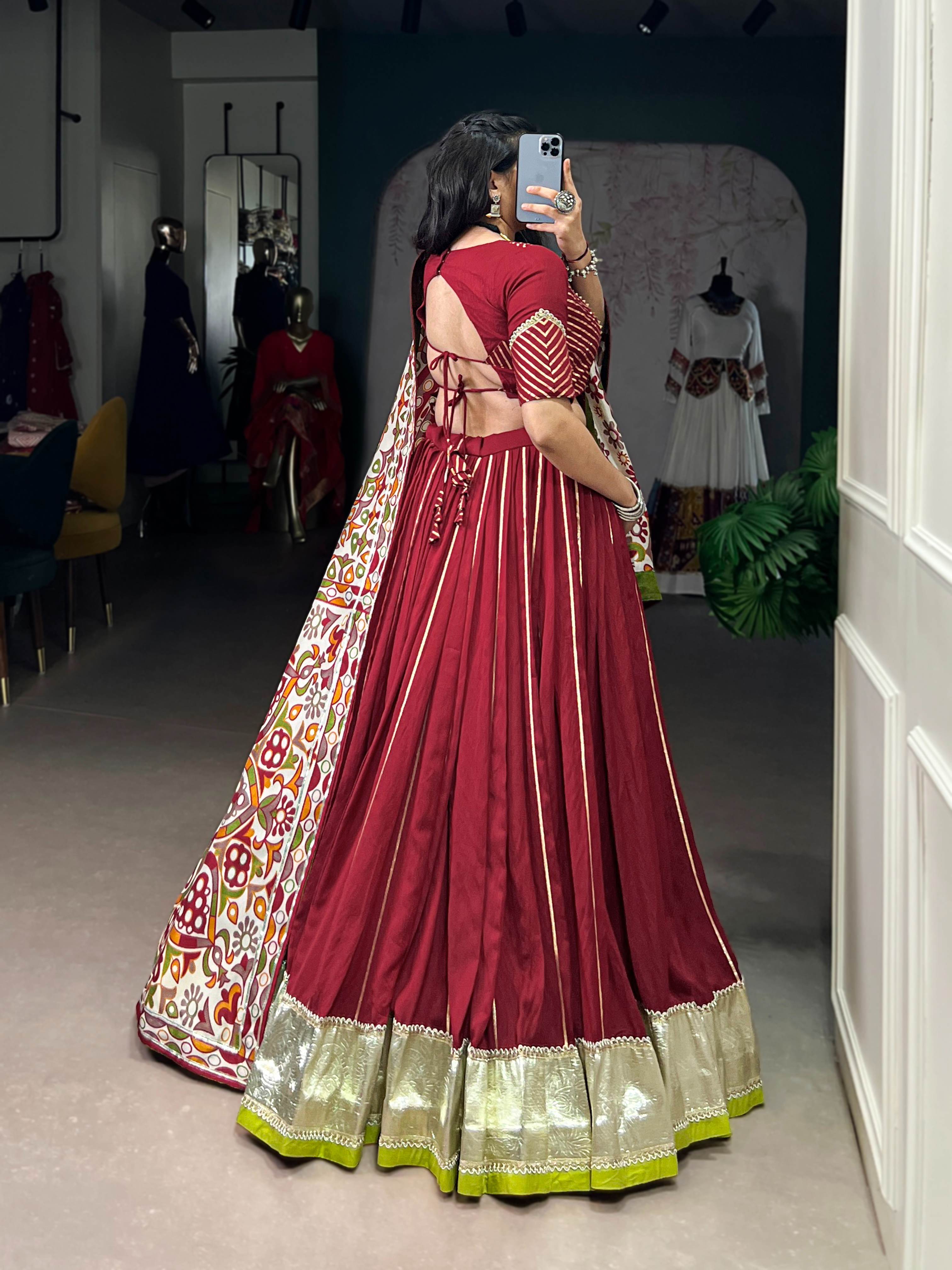 Navratri Pure Chanderi & Tasar Silk Lehenga Choli