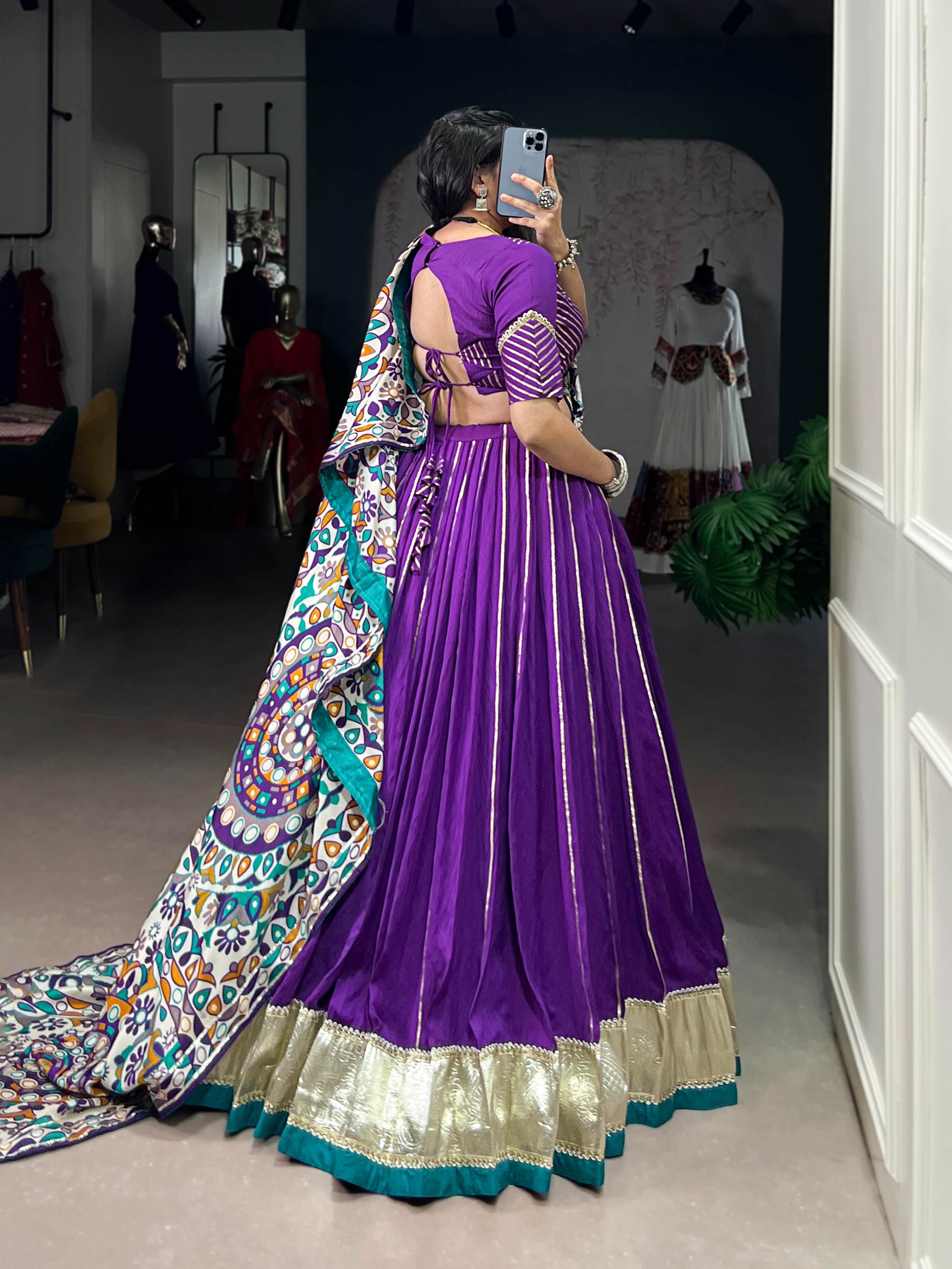Navratri Pure Chanderi & Tasar Silk Lehenga Choli
