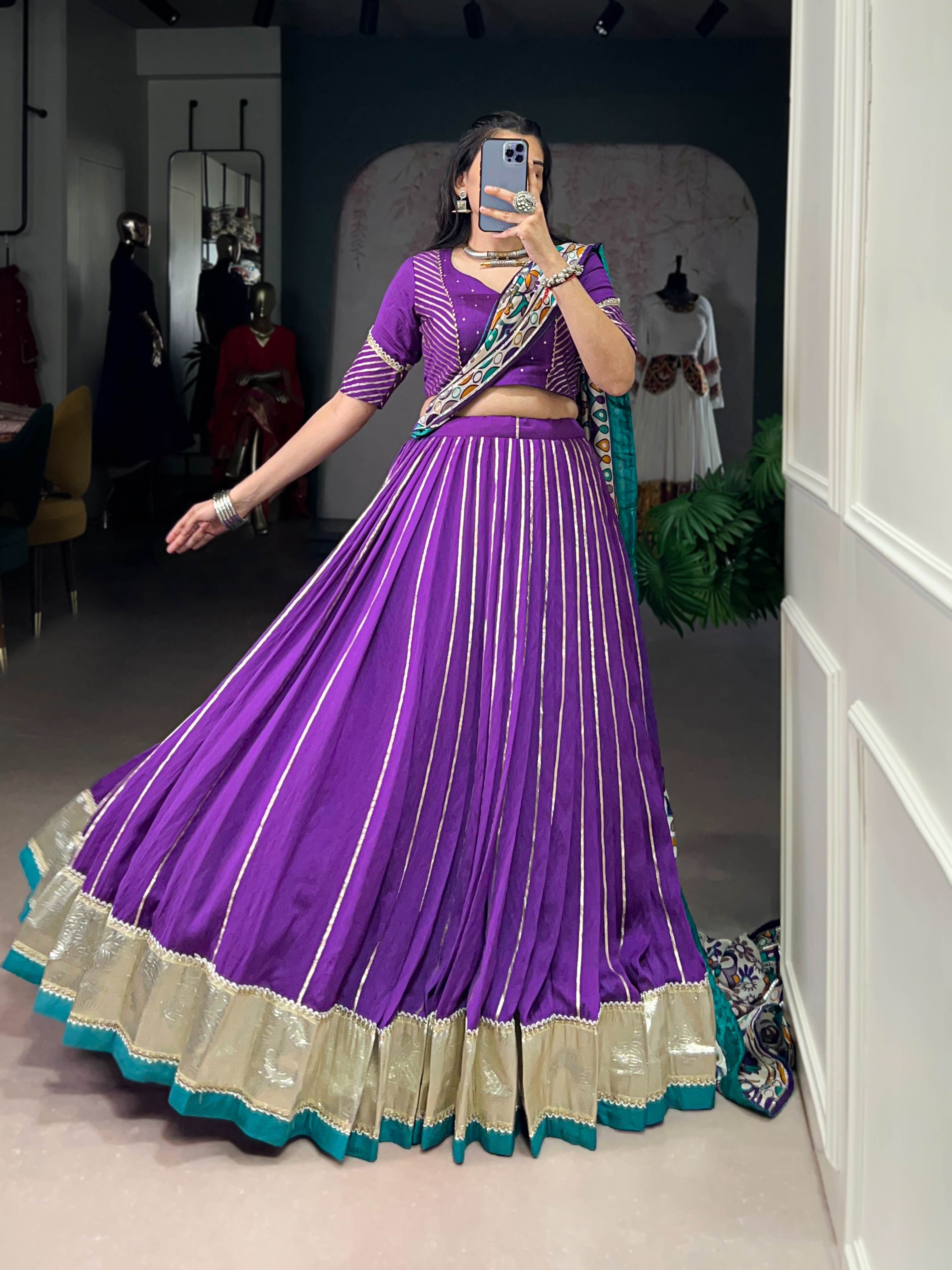 Navratri Pure Chanderi & Tasar Silk Lehenga Choli