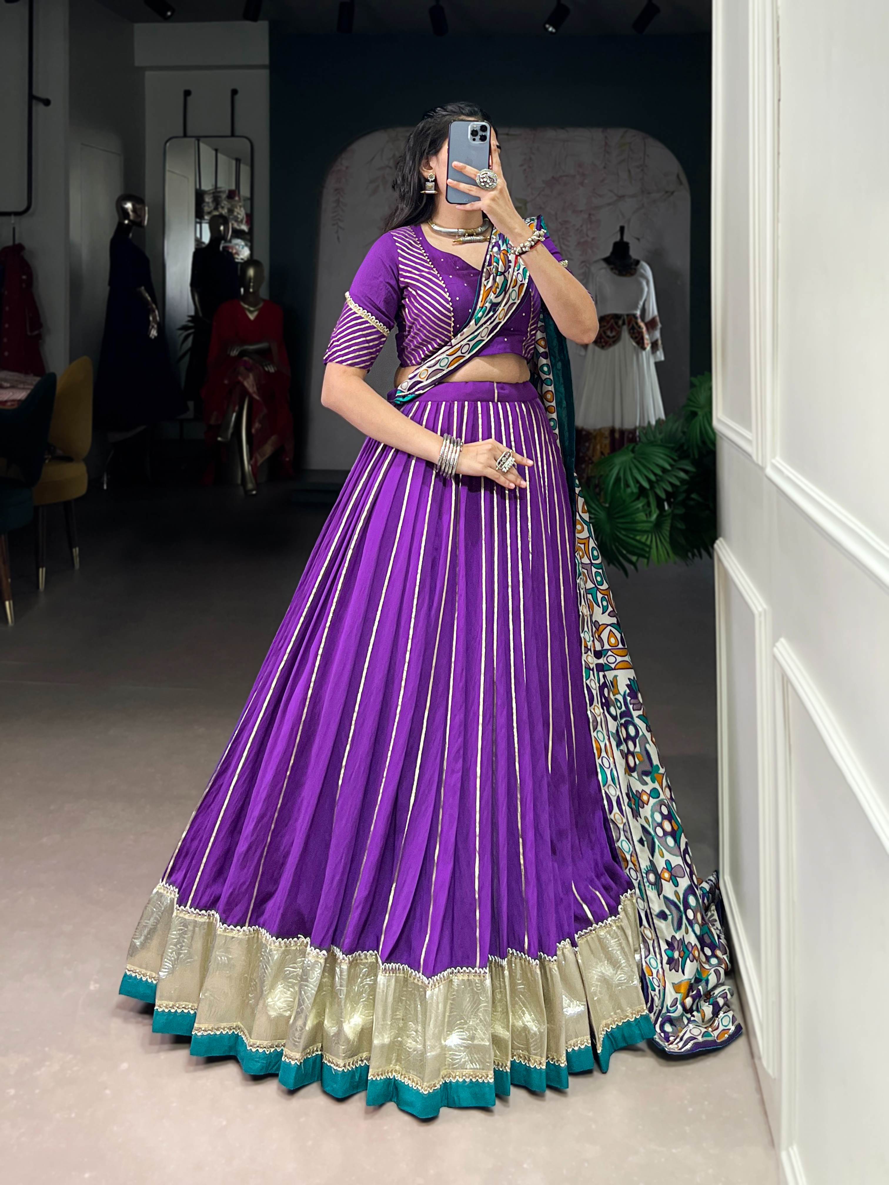 Navratri Pure Chanderi & Tasar Silk Lehenga Choli