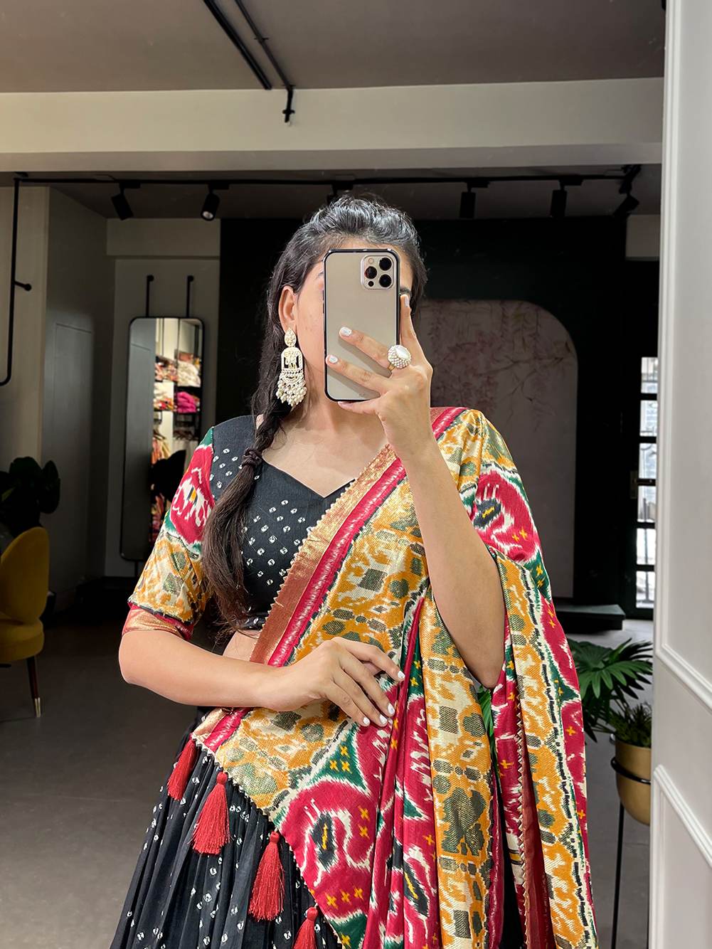 Tasar Silk Patola Print Magic Lehenga Choli