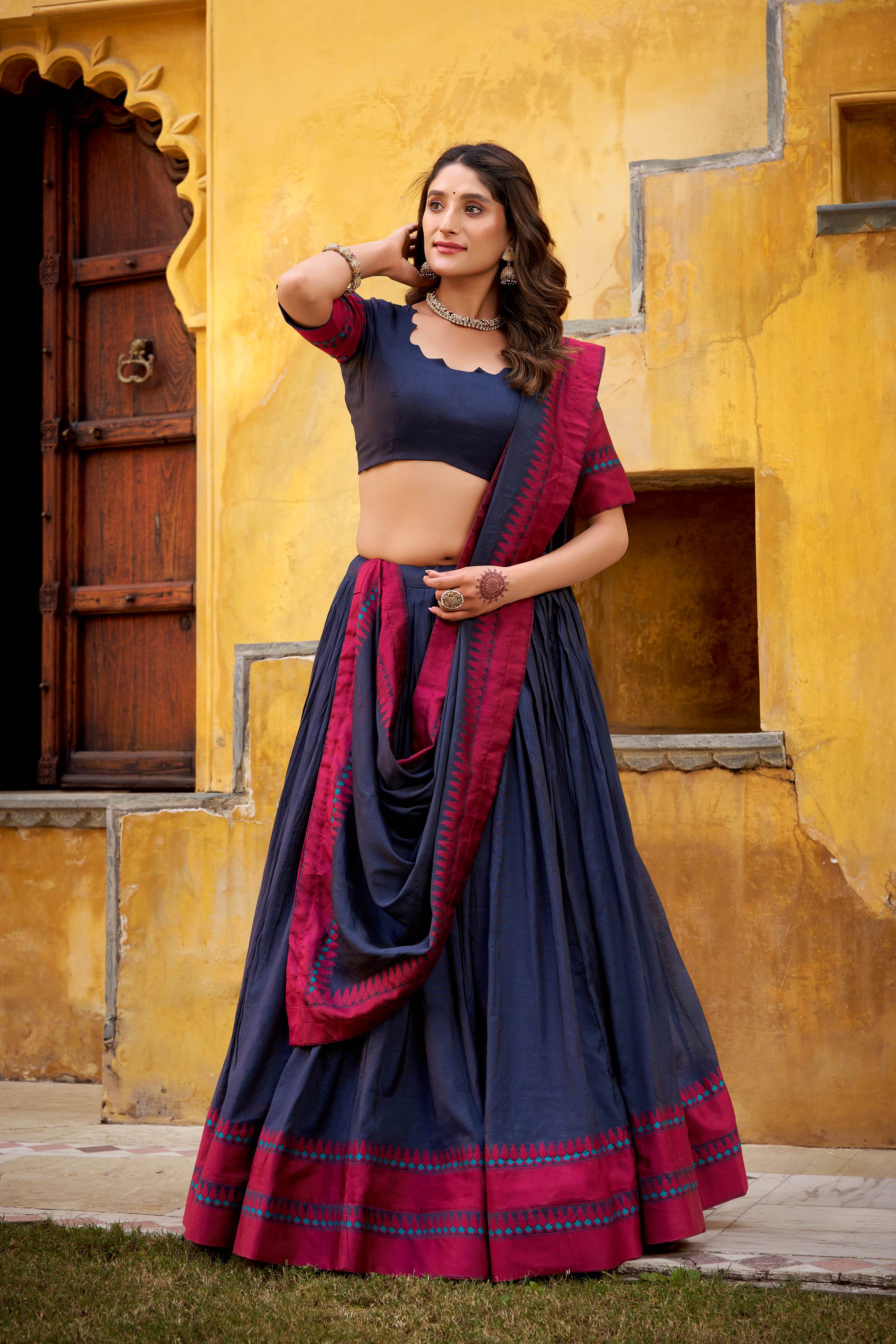 Sumathi Pure Chanderi Thread Work Lehenga Choli