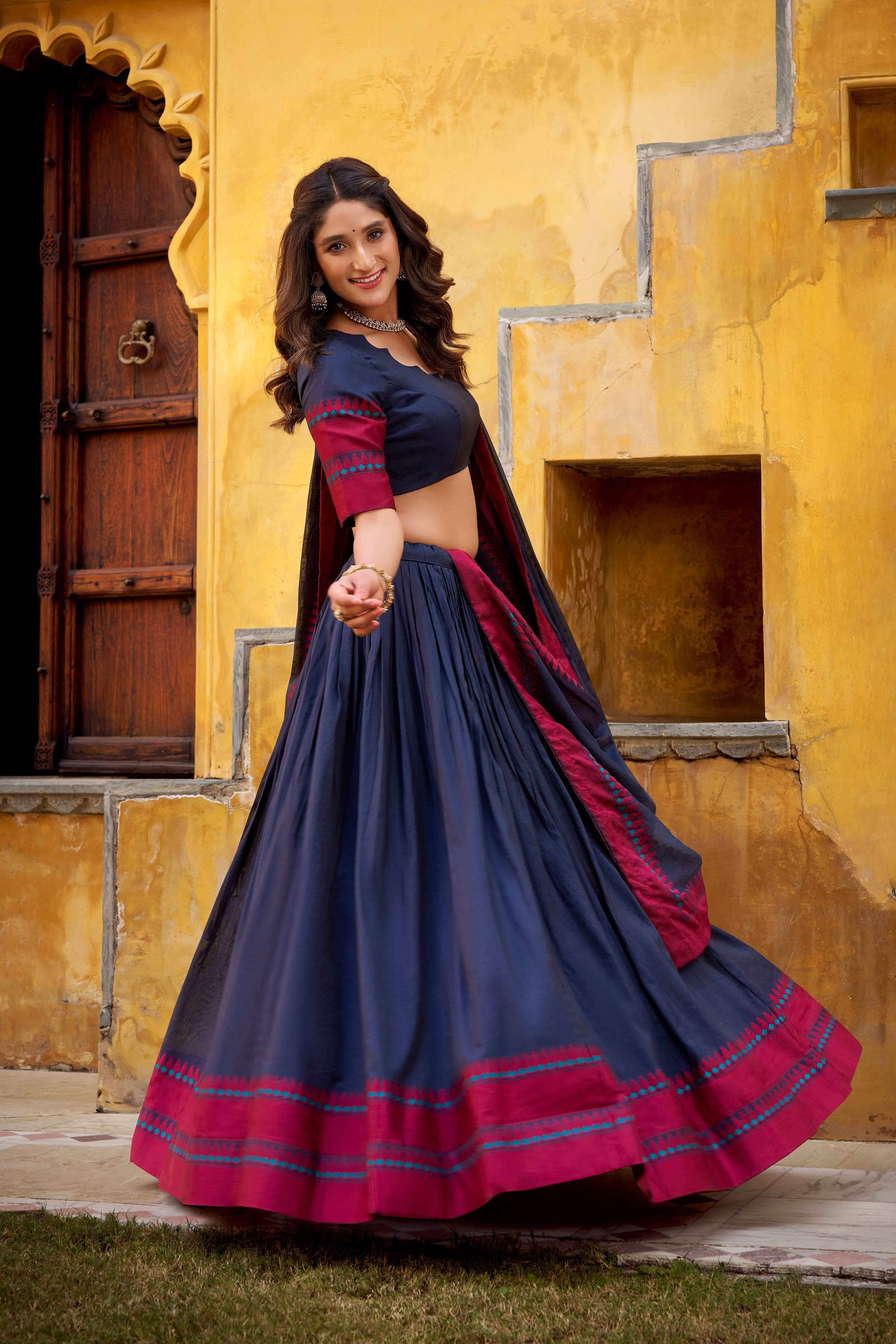 Sumathi Pure Chanderi Thread Work Lehenga Choli