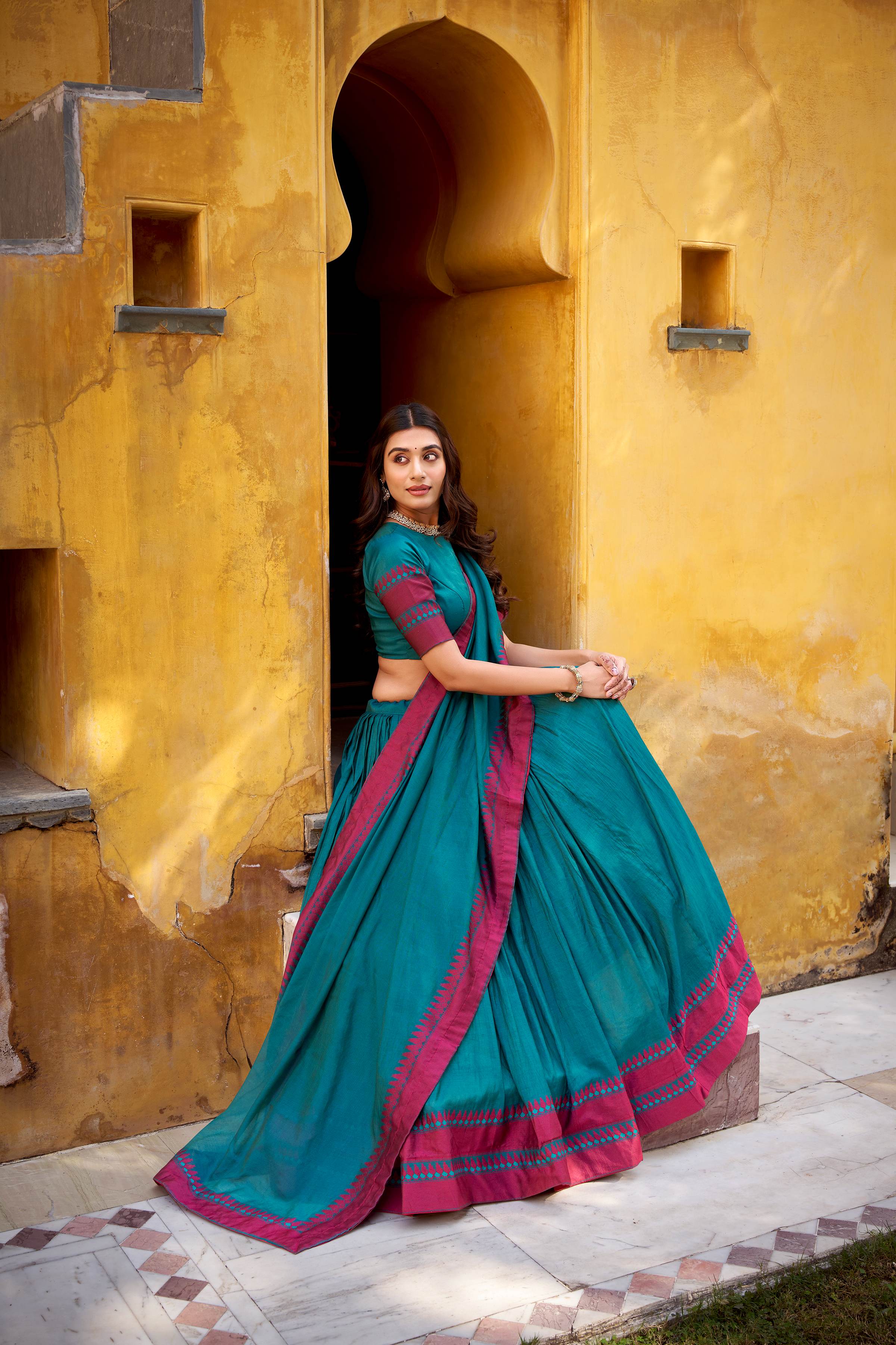 Sumathi Pure Chanderi Thread Work Lehenga Choli