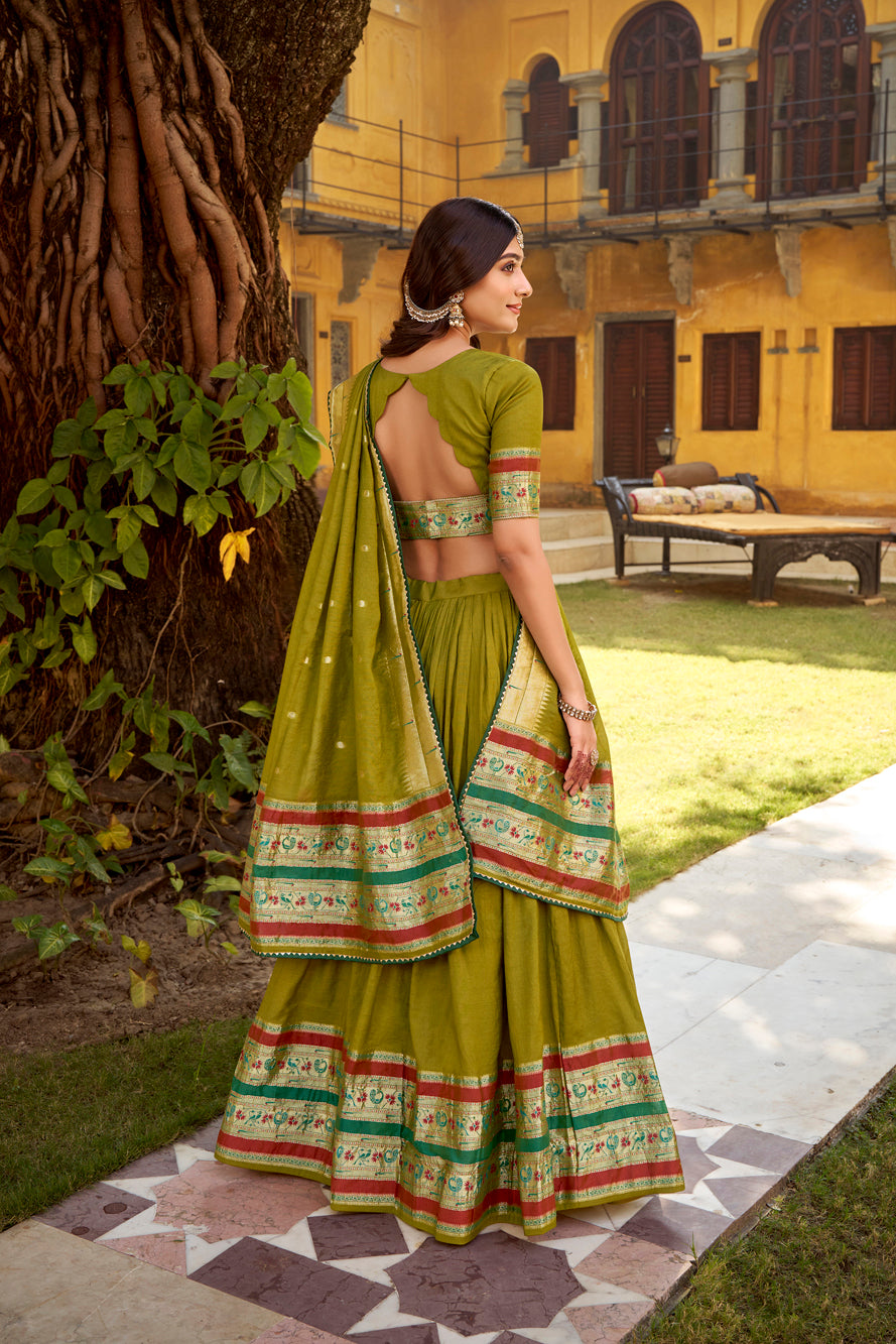 Shravani Paithani Grace Pure Chanderi Zari Lehenga Set