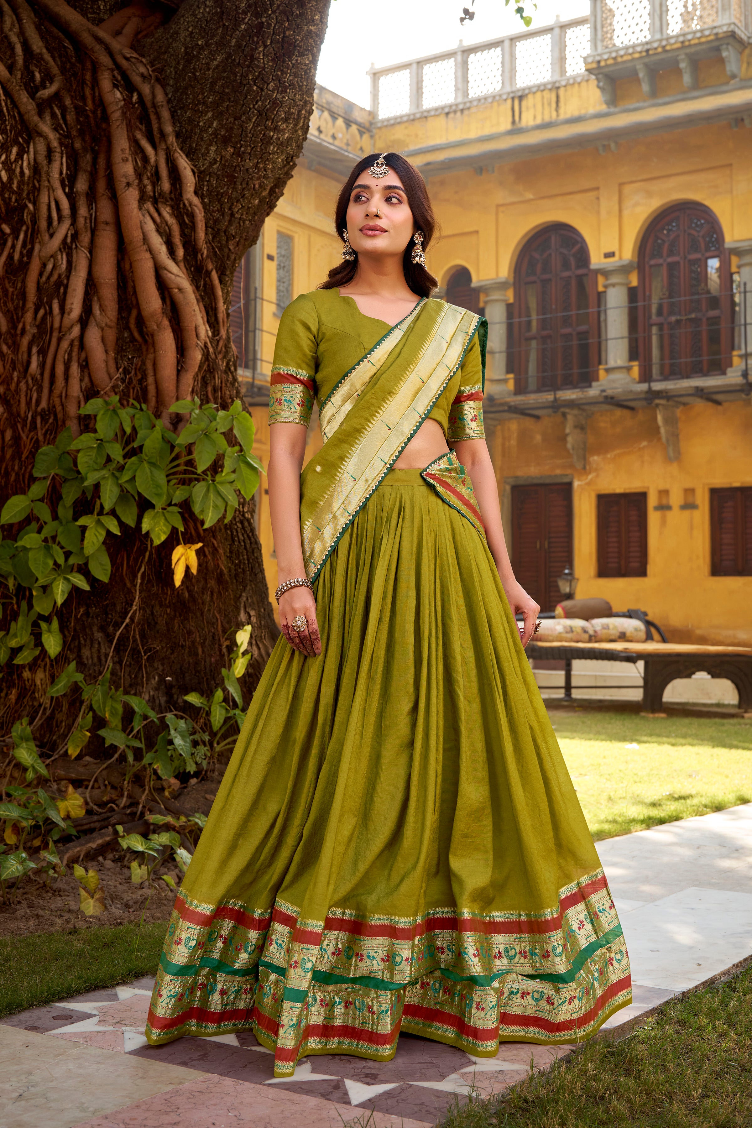 Shravani Paithani Grace Pure Chanderi Zari Lehenga Set