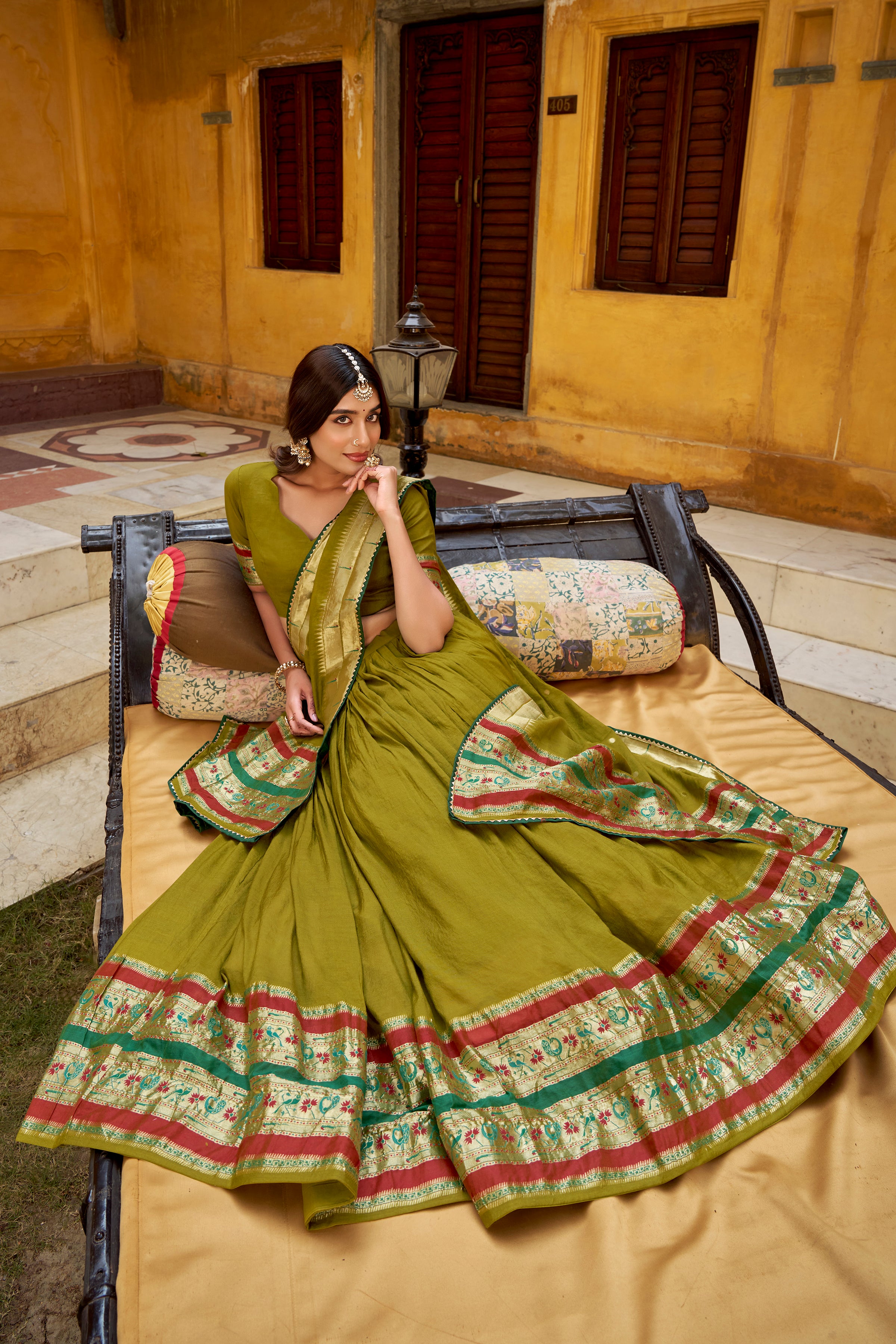 Shravani Paithani Grace Pure Chanderi Zari Lehenga Set