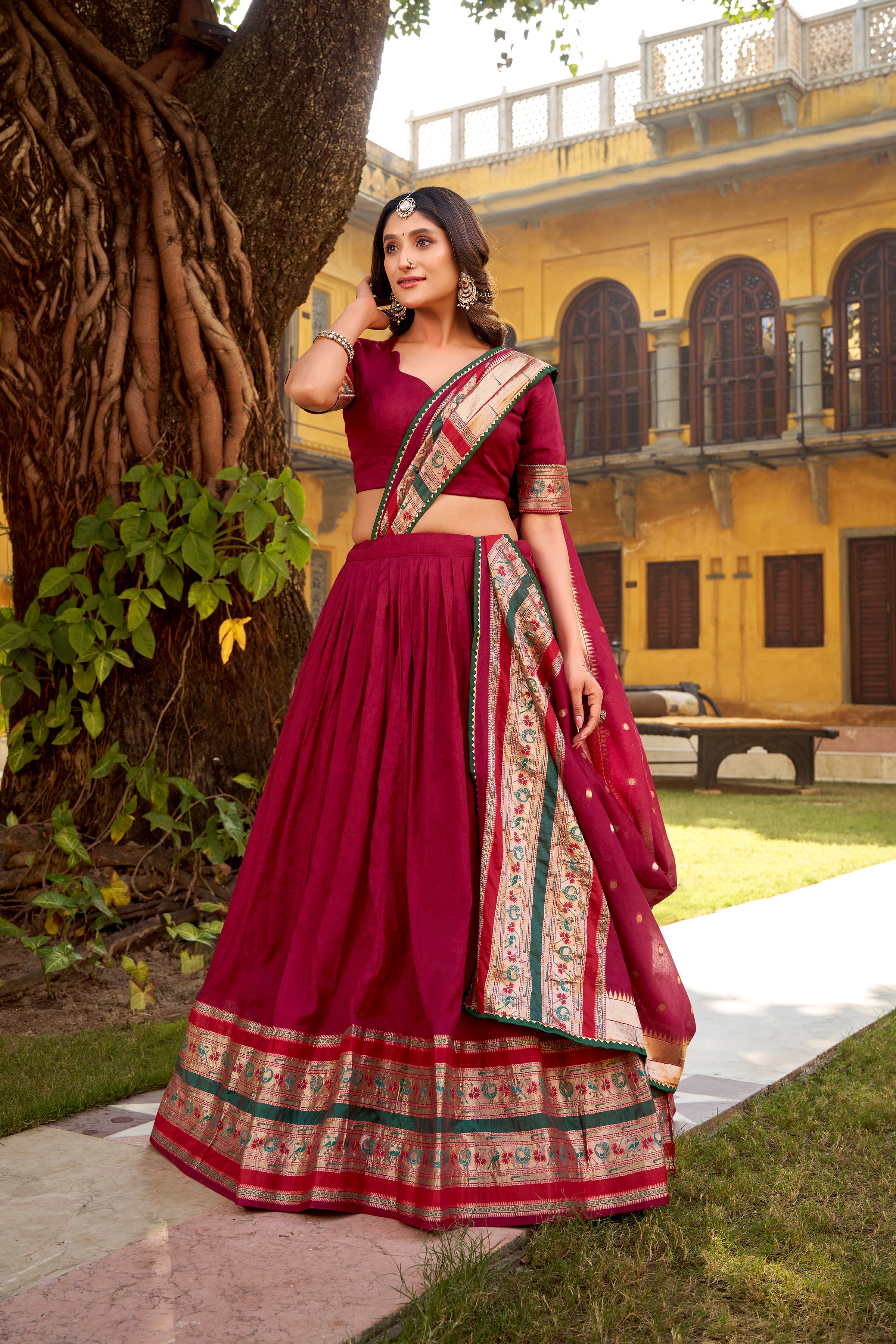 Shravani Paithani Grace Pure Chanderi Zari Lehenga Set