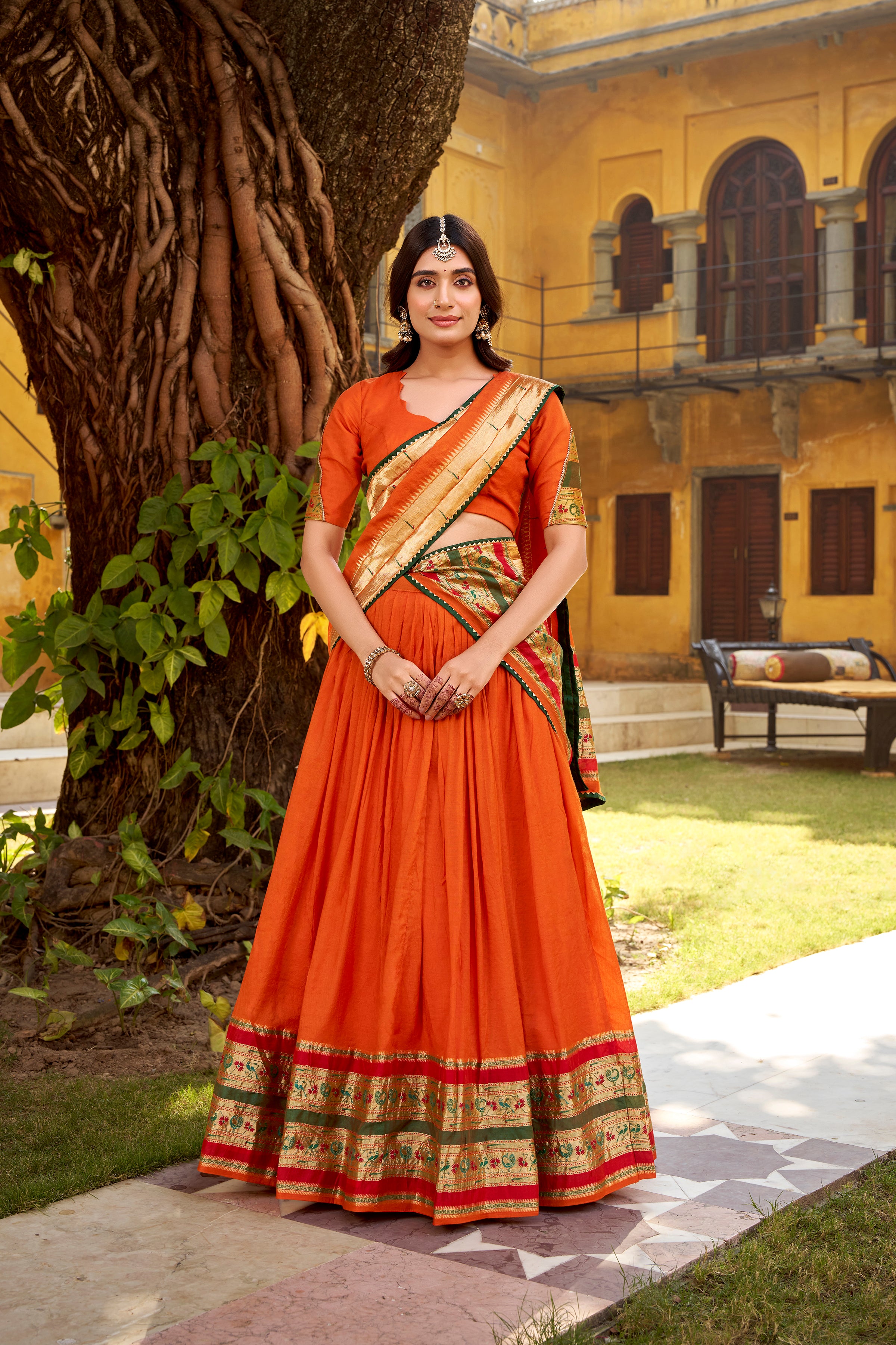 Shravani Paithani Grace Pure Chanderi Zari Lehenga Set
