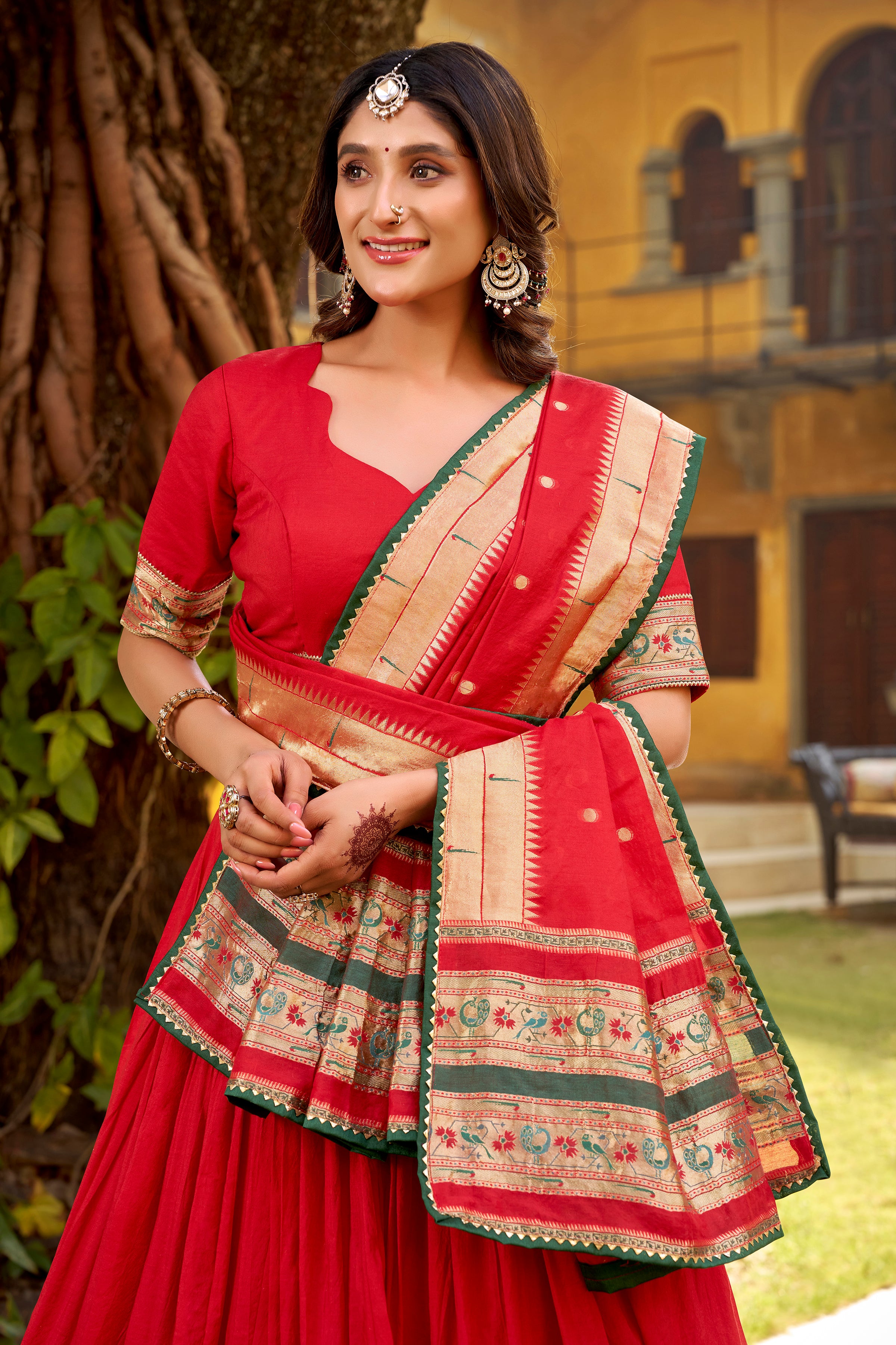 Shravani Paithani Grace Pure Chanderi Zari Lehenga Set