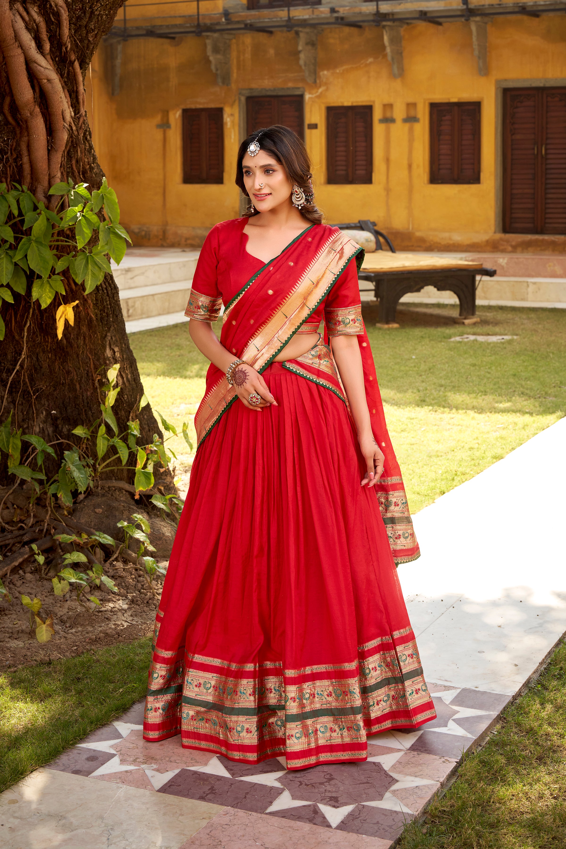 Shravani Paithani Grace Pure Chanderi Zari Lehenga Set