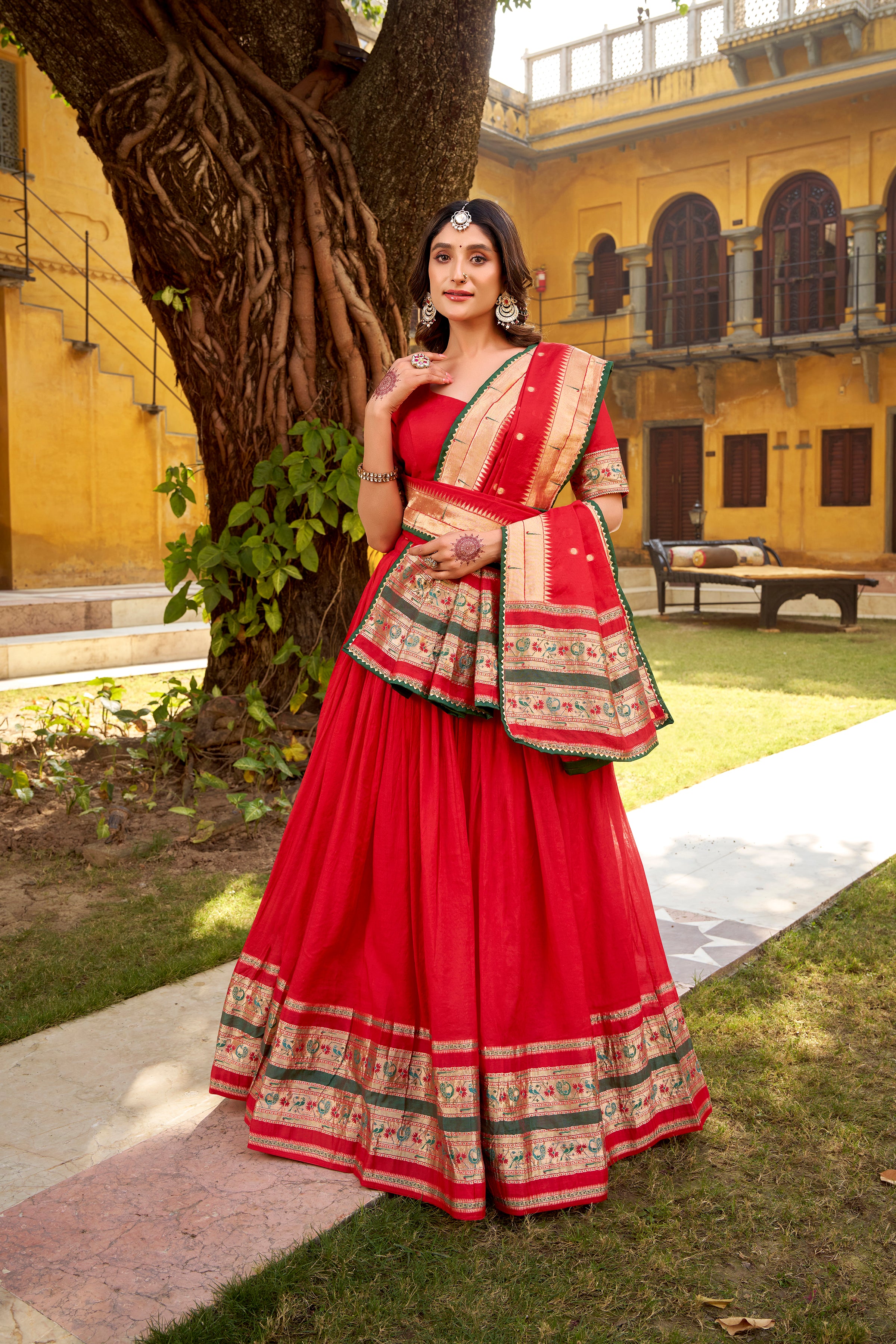 Shravani Paithani Grace Pure Chanderi Zari Lehenga Set