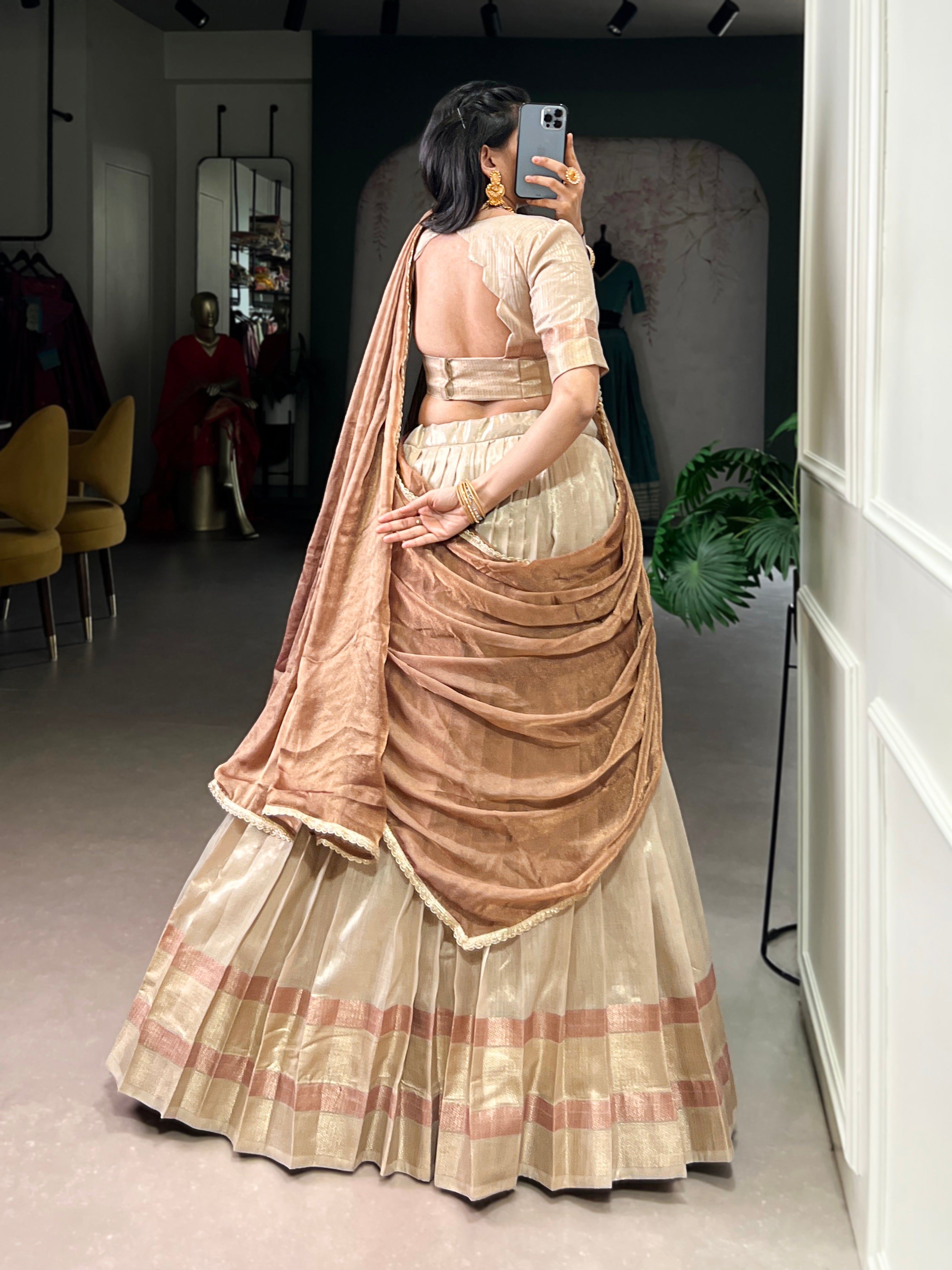 Ashwitha Luxe Dupion Silk Zari Weave Lehenga Set