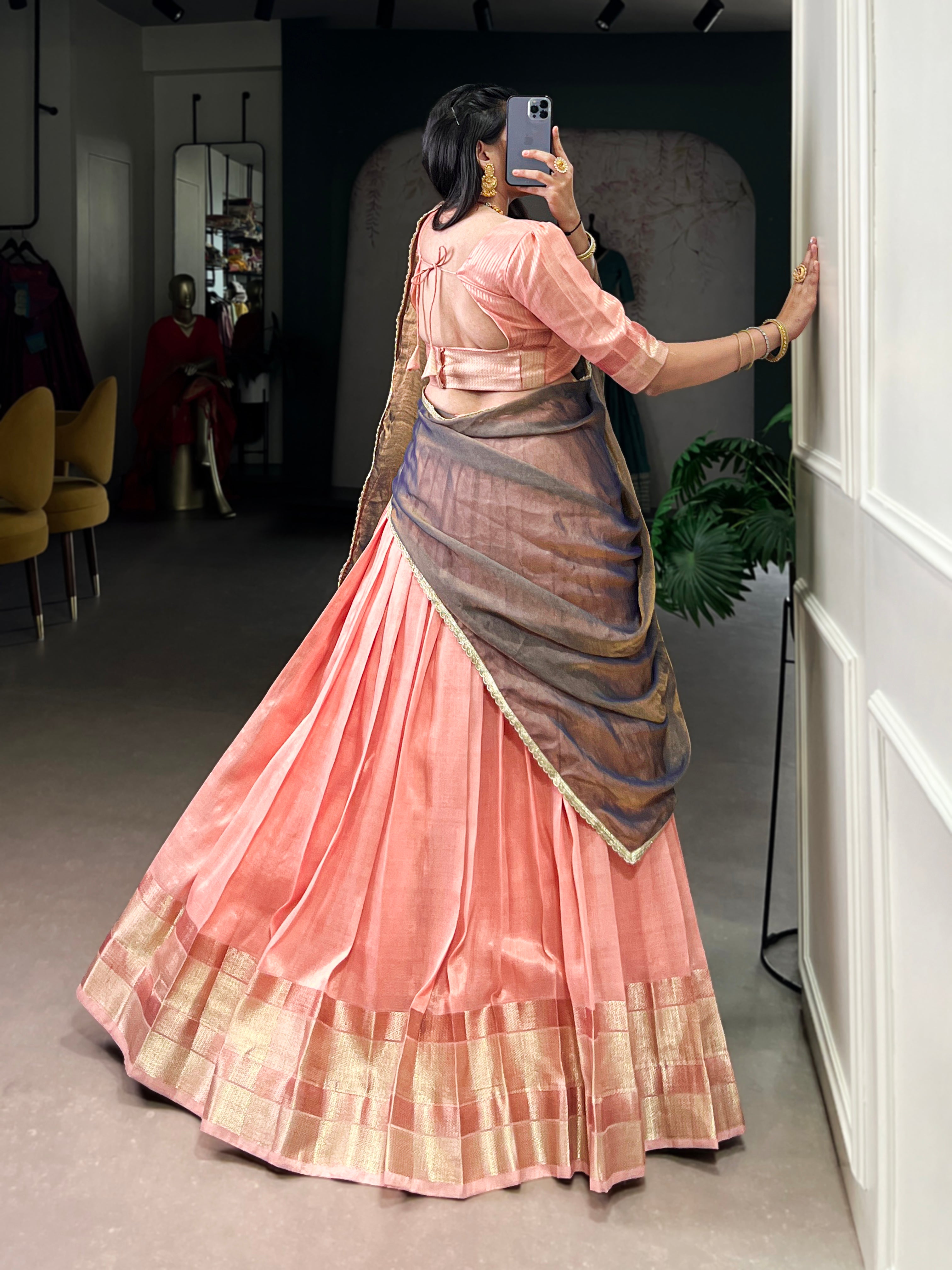 Ashwitha Luxe Dupion Silk Zari Weave Lehenga Set