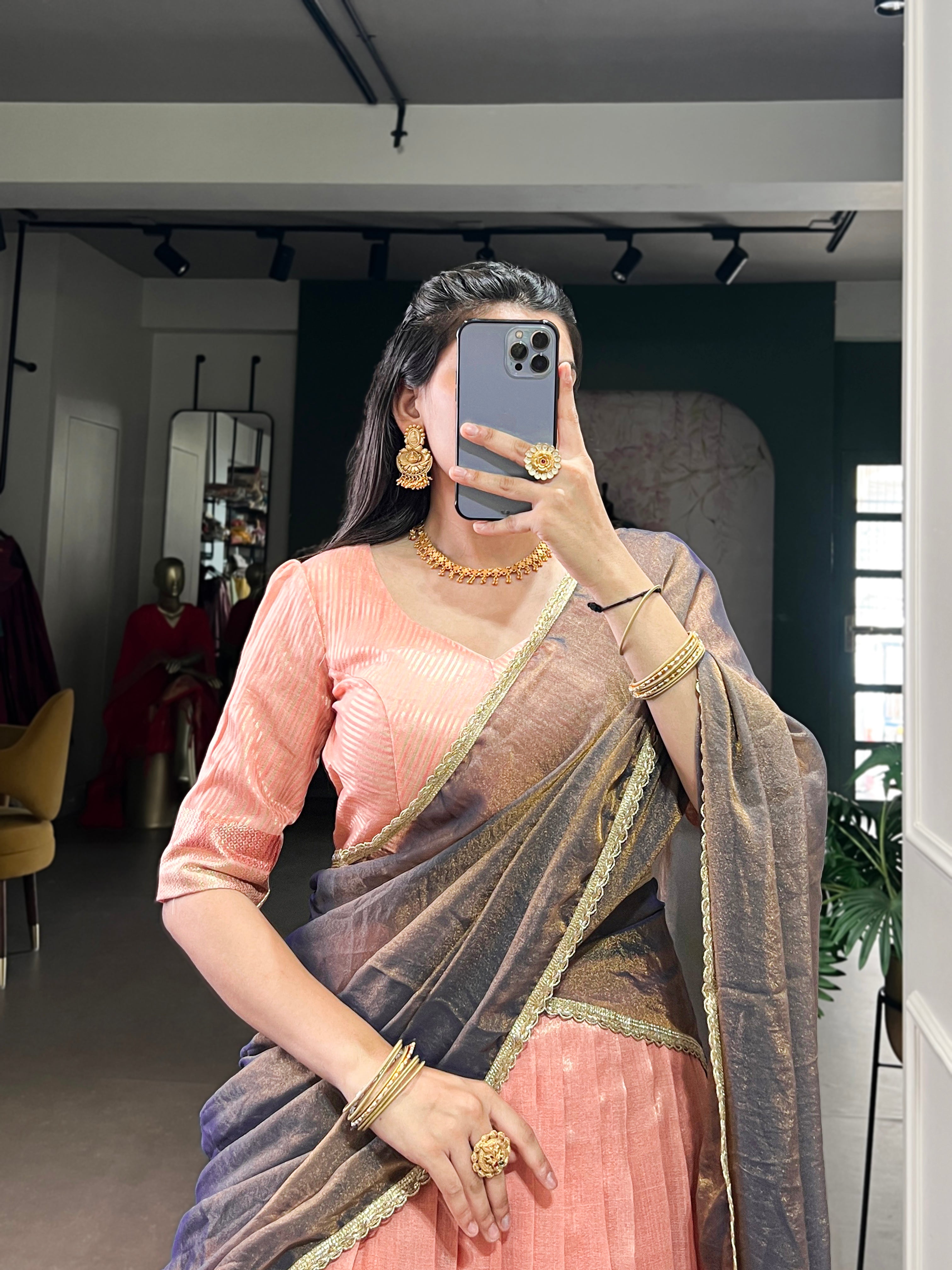 Ashwitha Luxe Dupion Silk Zari Weave Lehenga Set