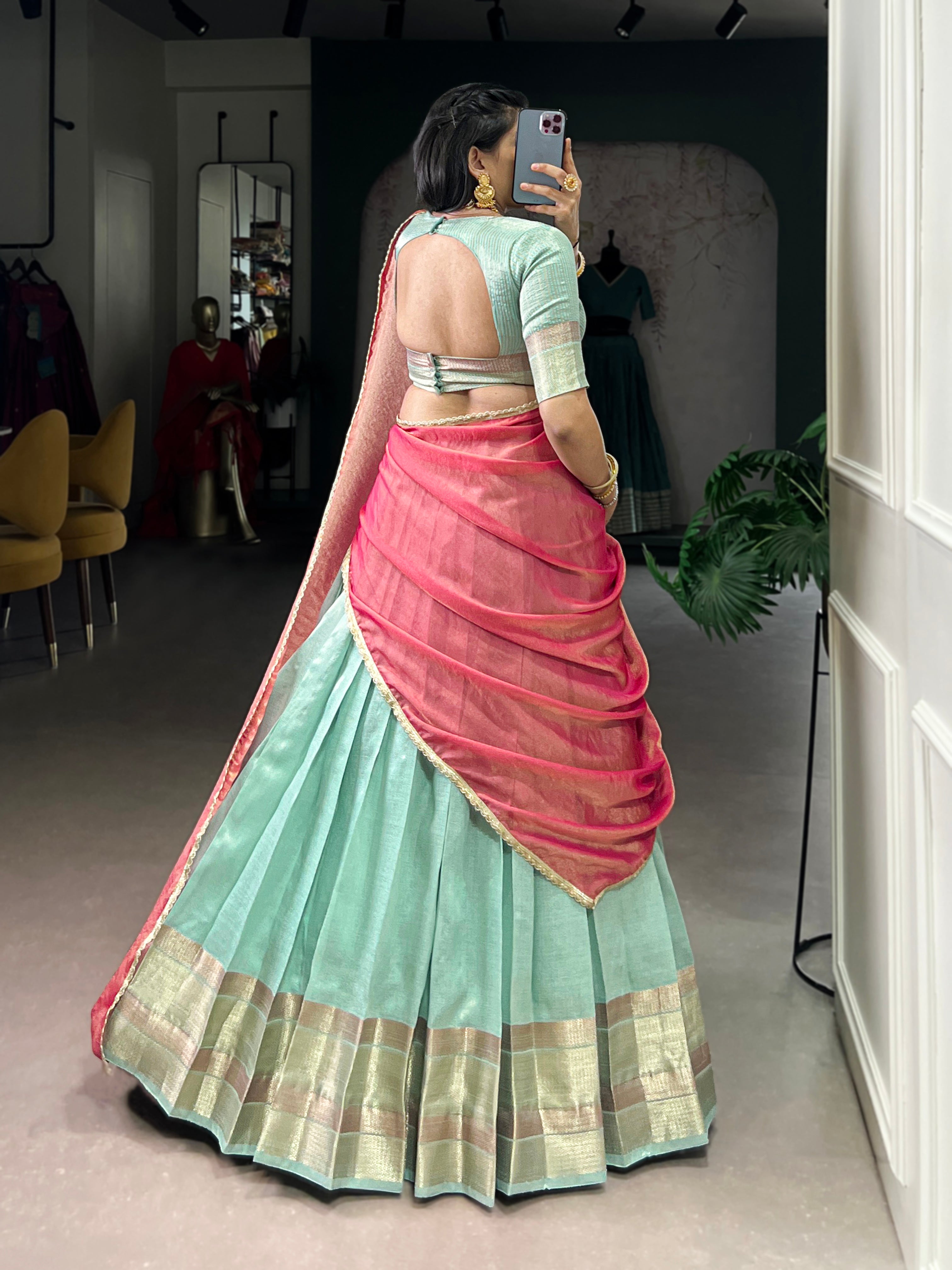 Ashwitha Luxe Dupion Silk Zari Weave Lehenga Set