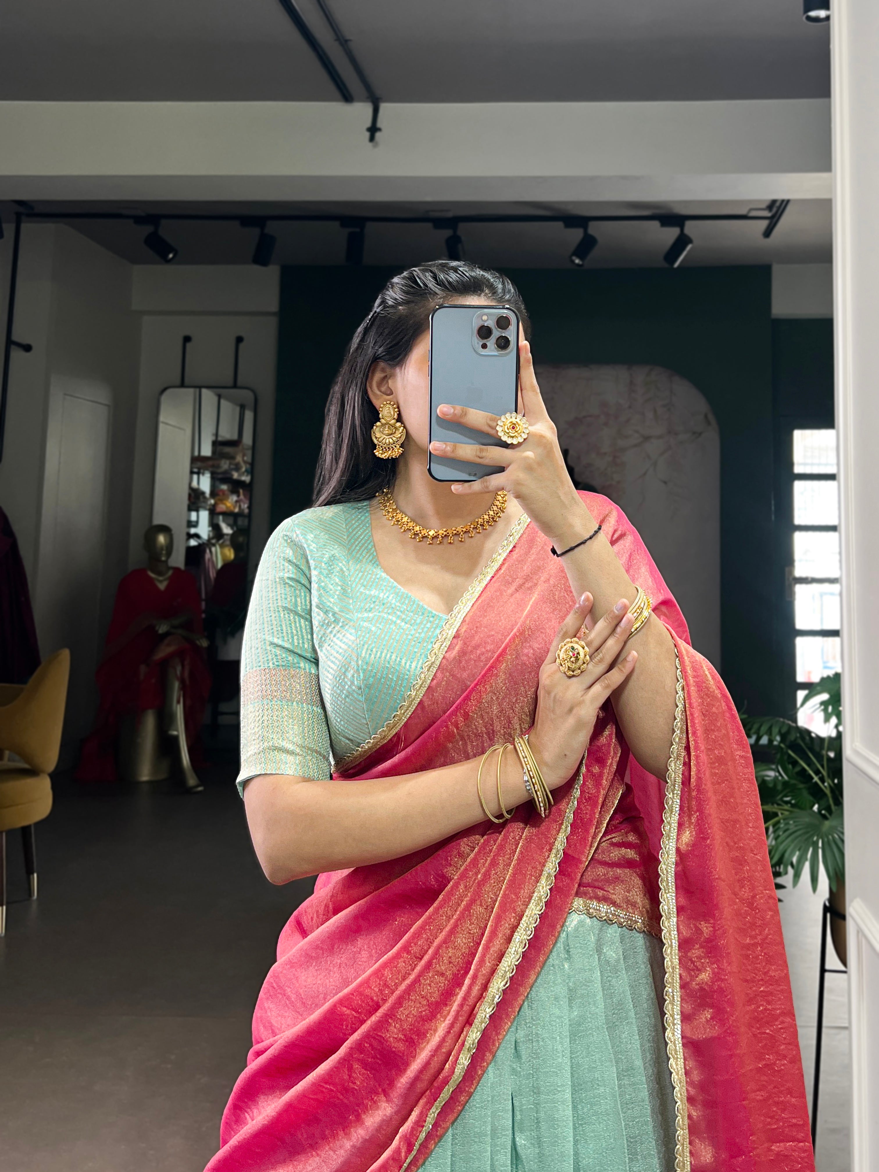 Ashwitha Luxe Dupion Silk Zari Weave Lehenga Set