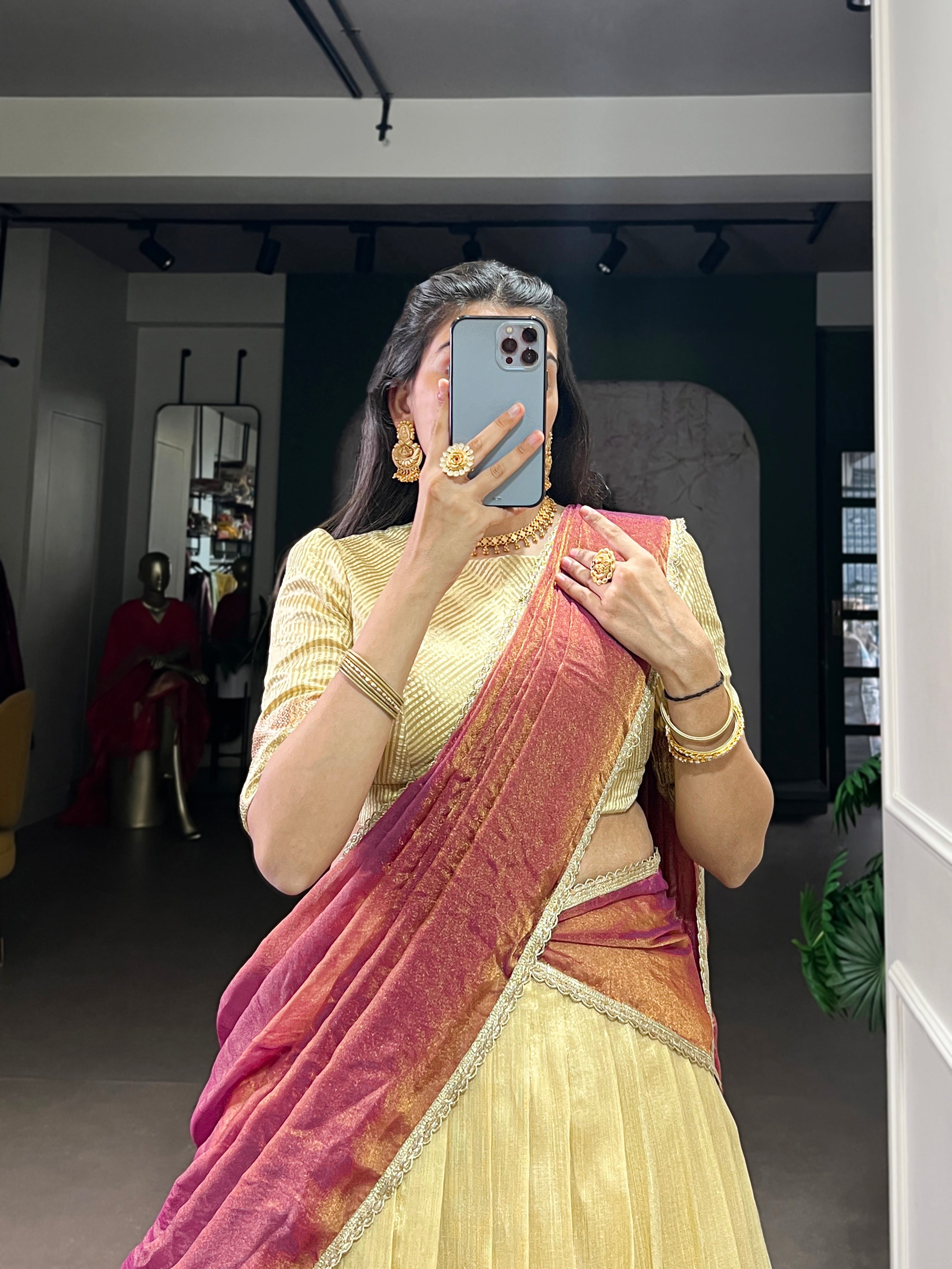 Ashwitha Luxe Dupion Silk Zari Weave Lehenga Set