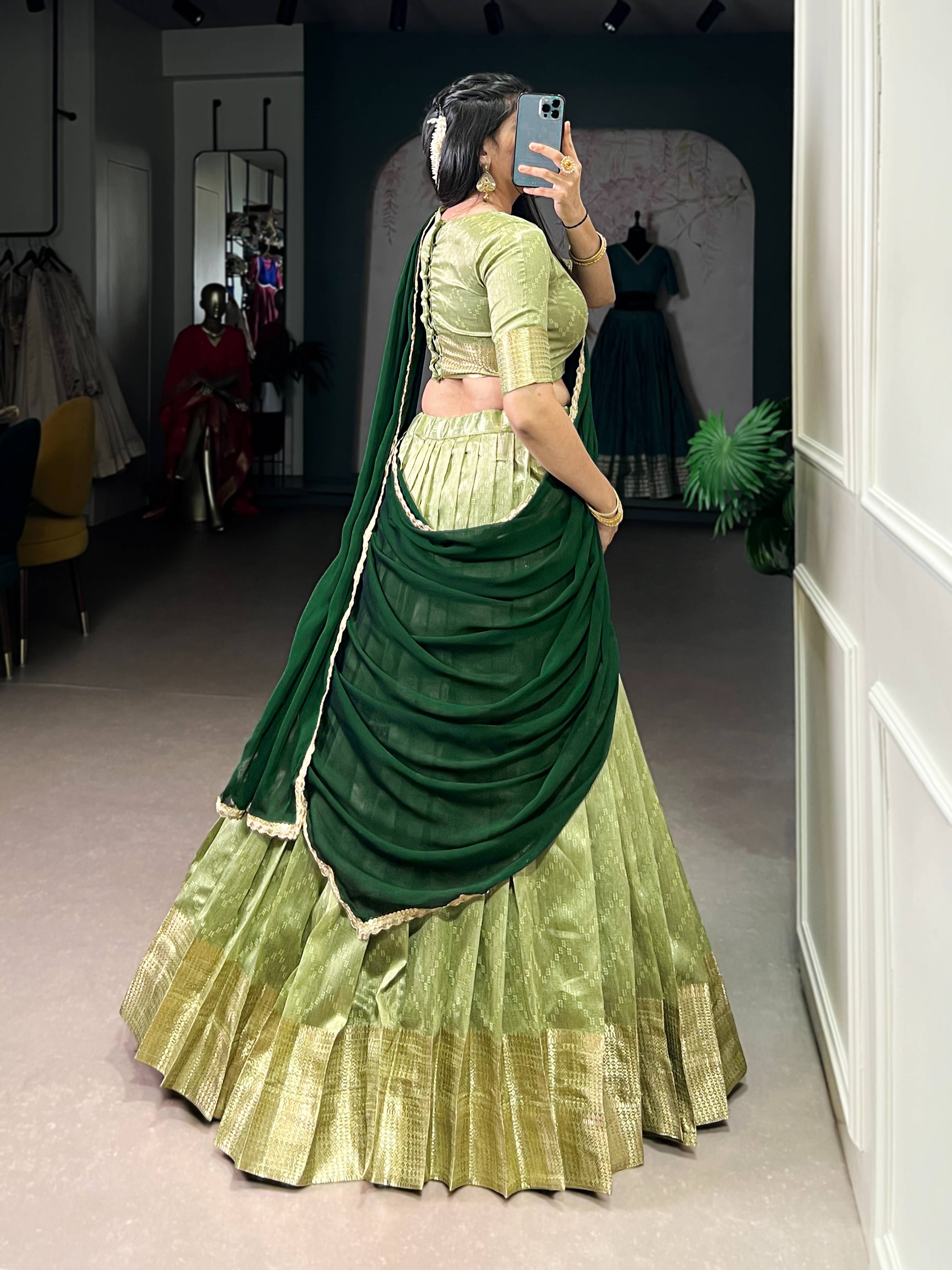 Prathima Royal Dupion Silk Zari Weave Lehenga Set