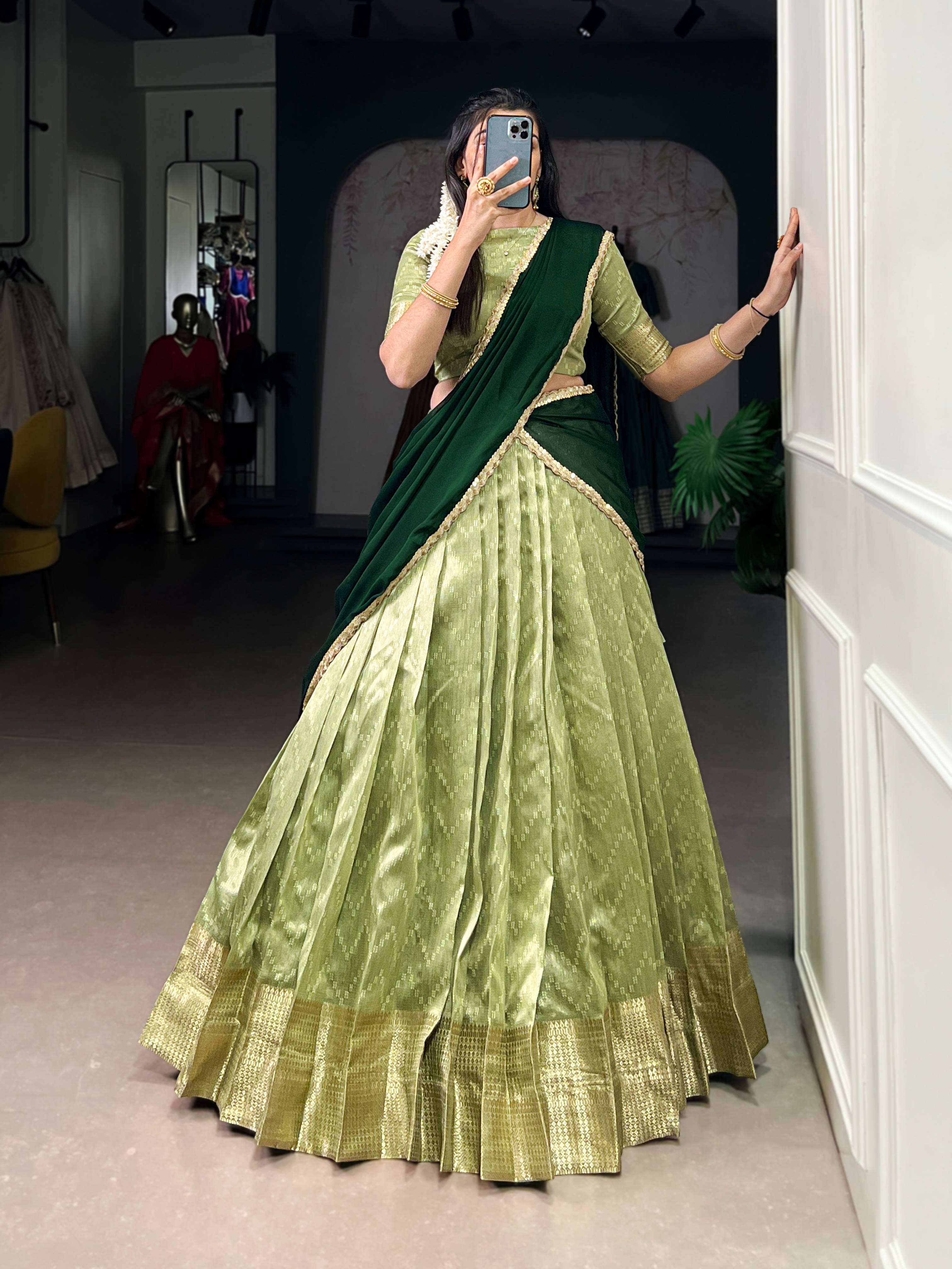 Prathima Royal Dupion Silk Zari Weave Lehenga Set