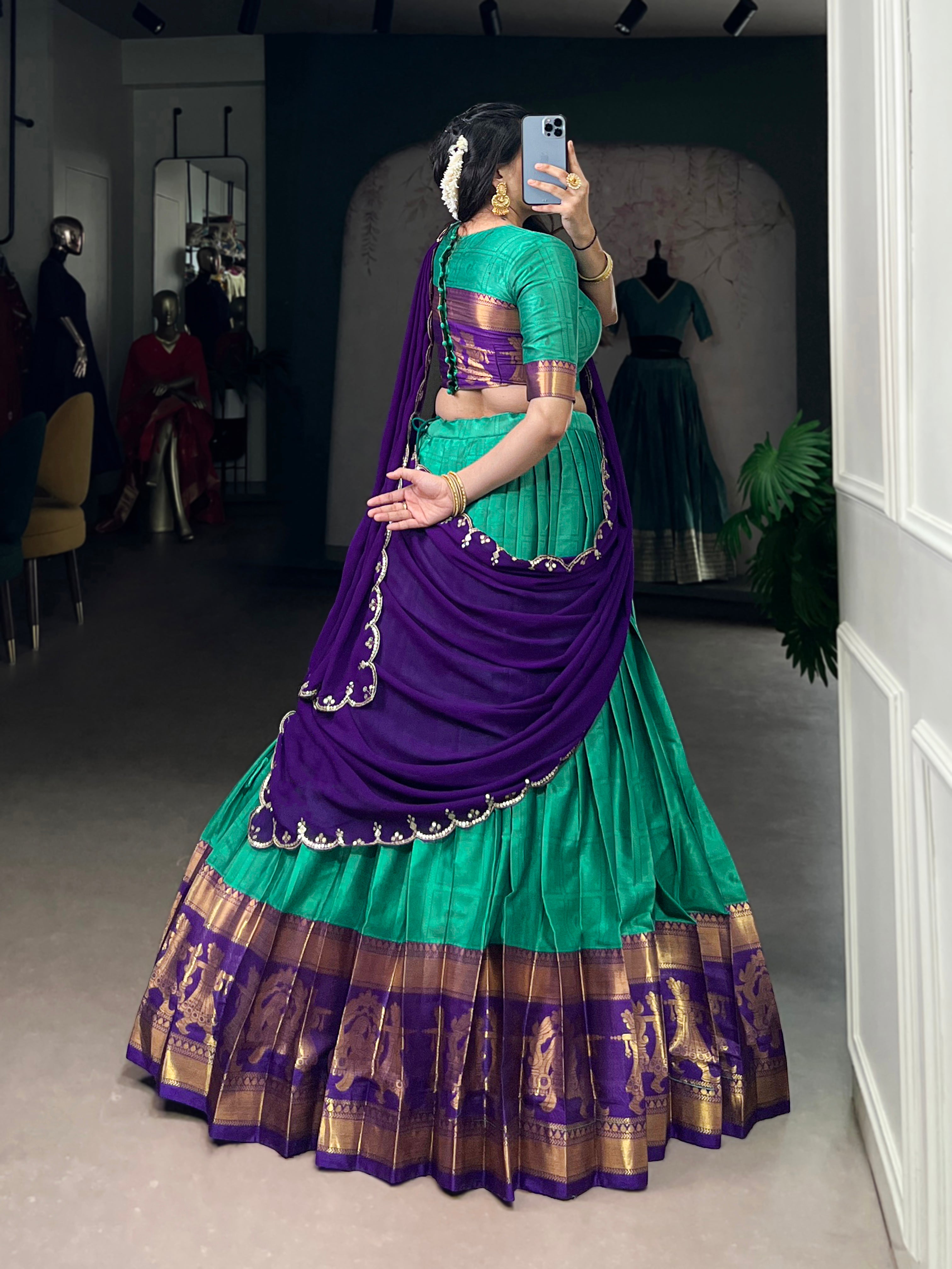 Royal Weave South Indian Half Saree Lehenga