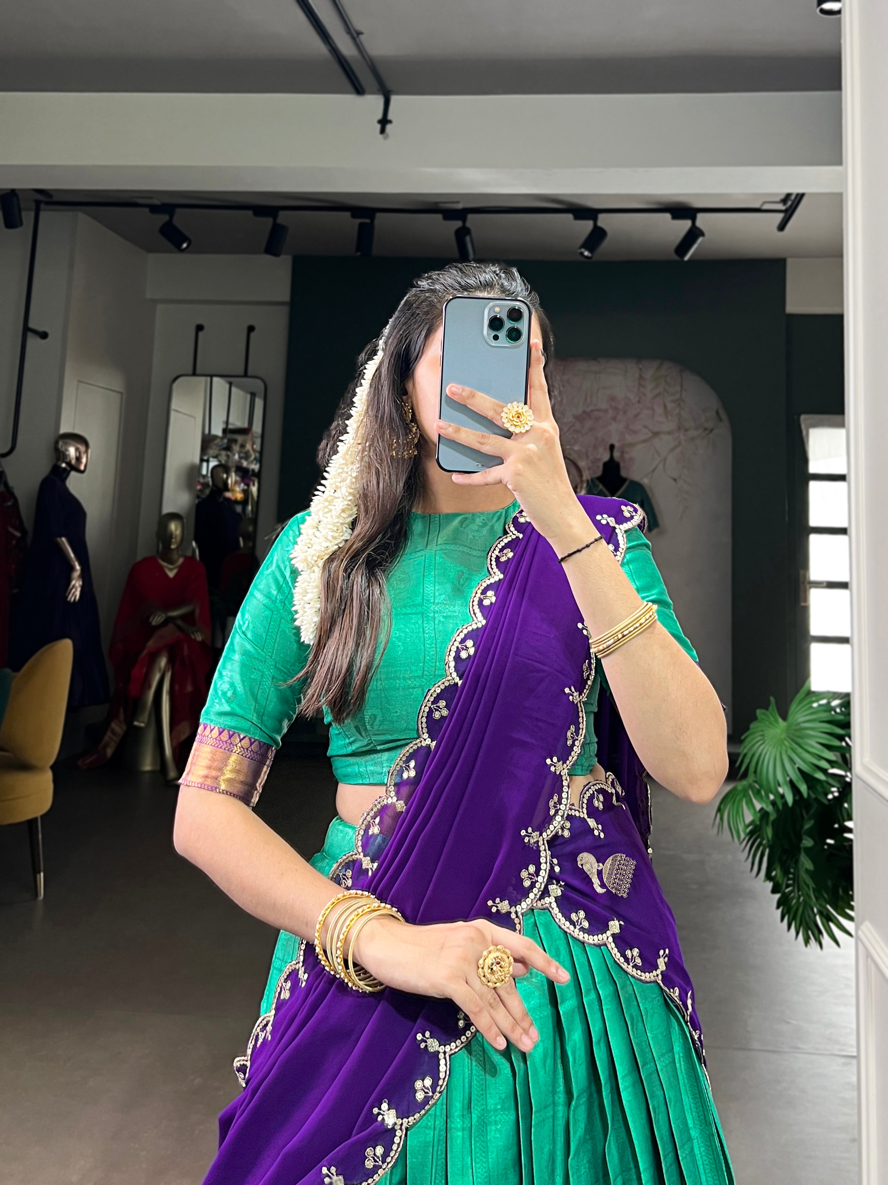 Royal Weave South Indian Half Saree Lehenga