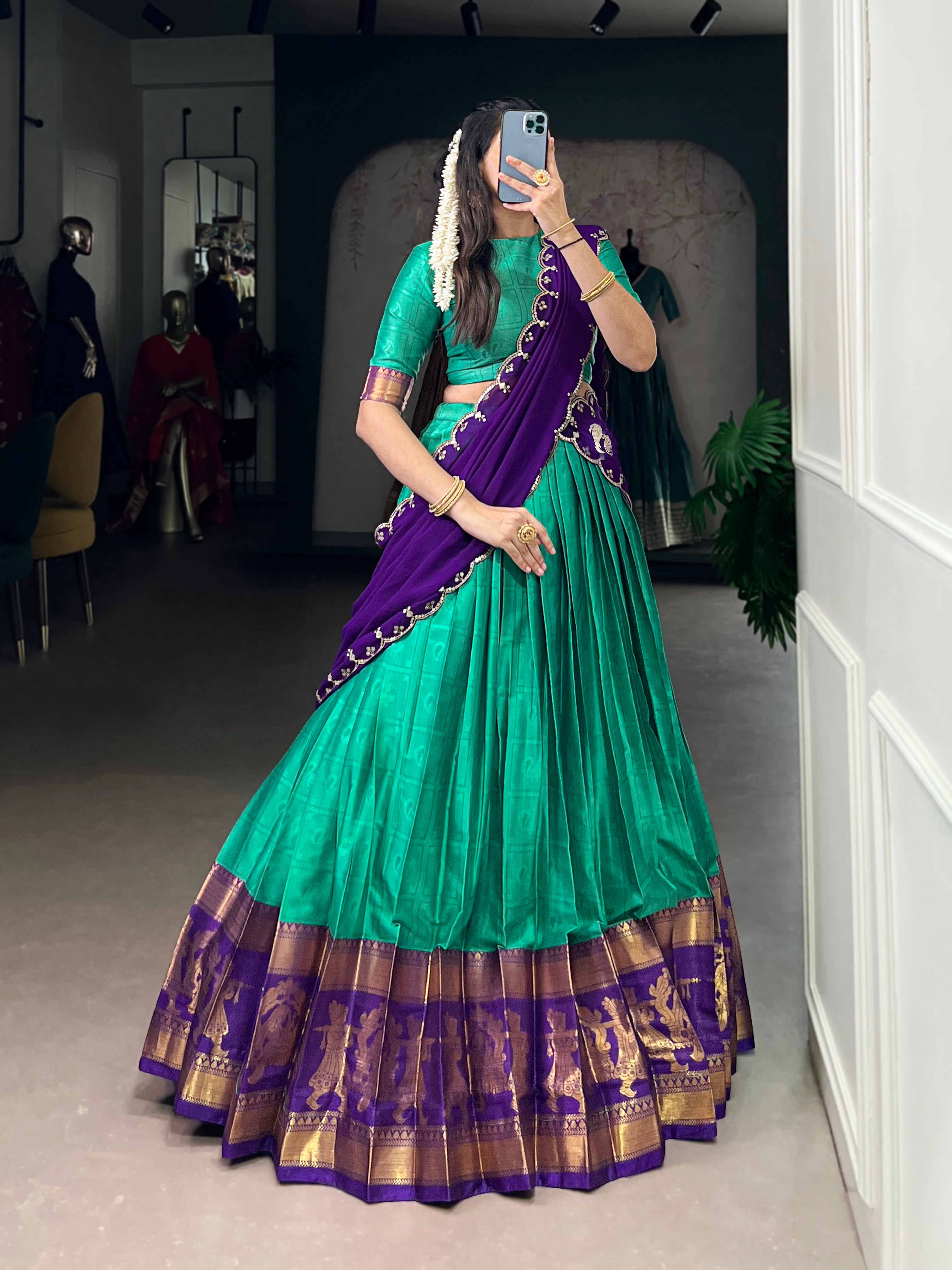 Royal Weave South Indian Half Saree Lehenga