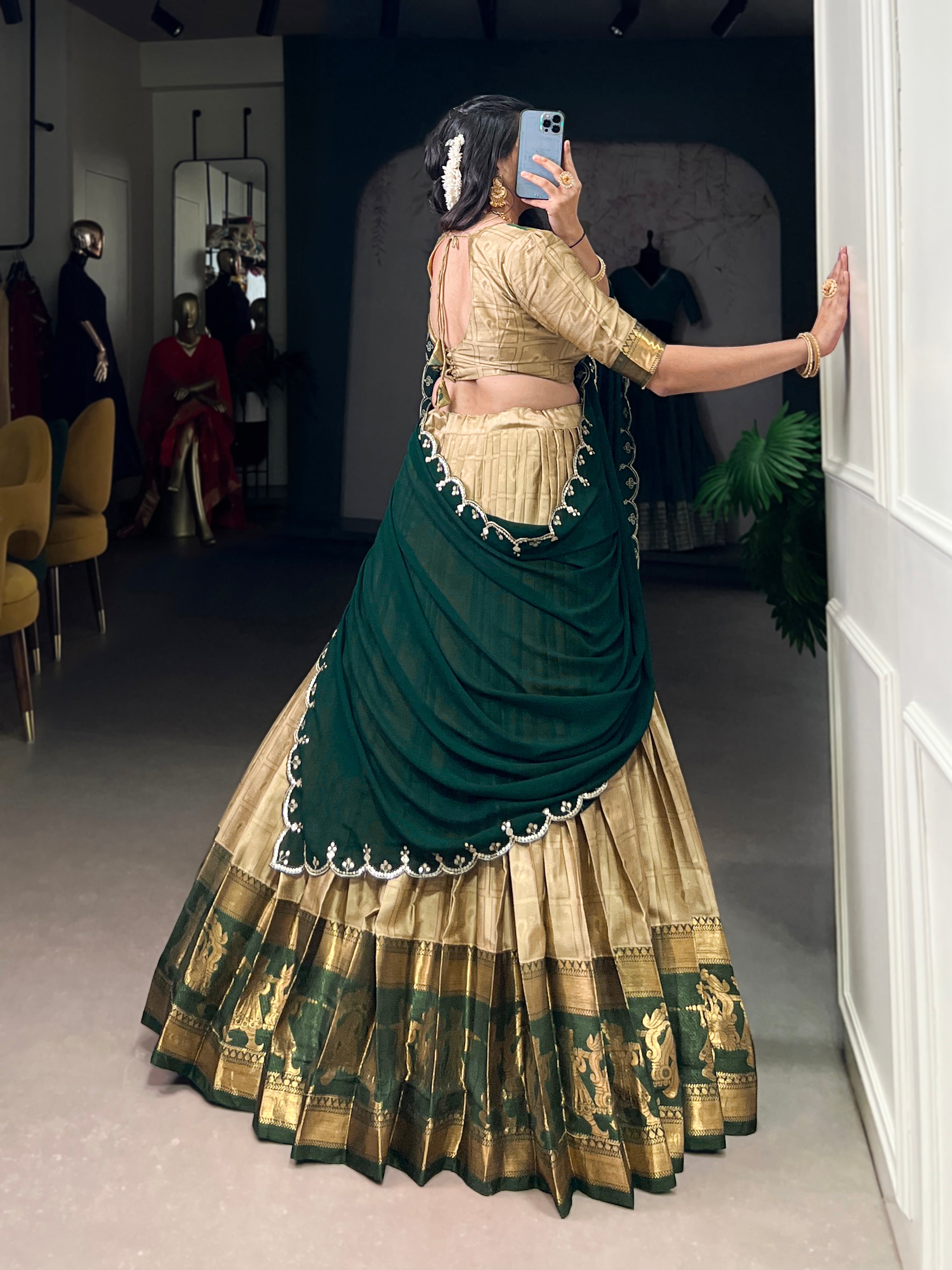 Royal Weave South Indian Half Saree Lehenga