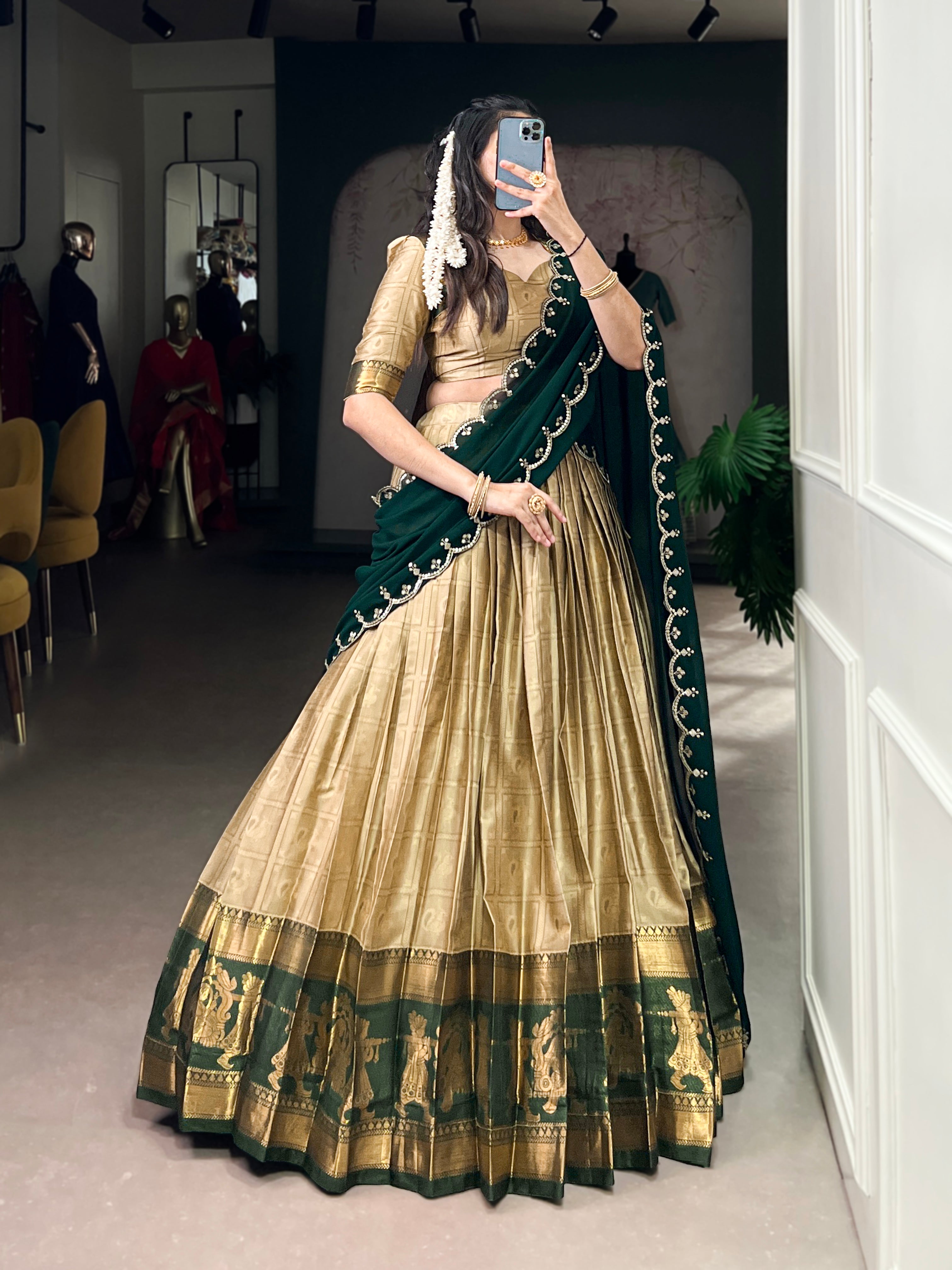 Royal Weave South Indian Half Saree Lehenga